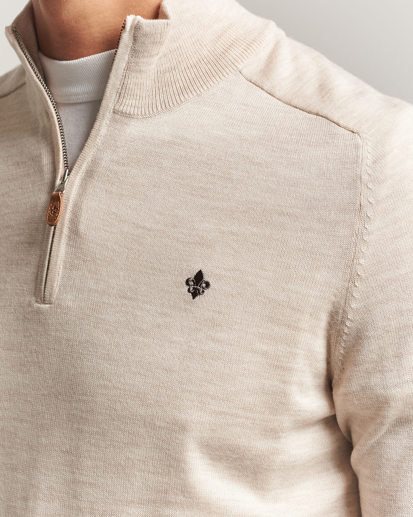 Homme | Pulls Et Tricots | Morris | John Merino Half Zip Off White