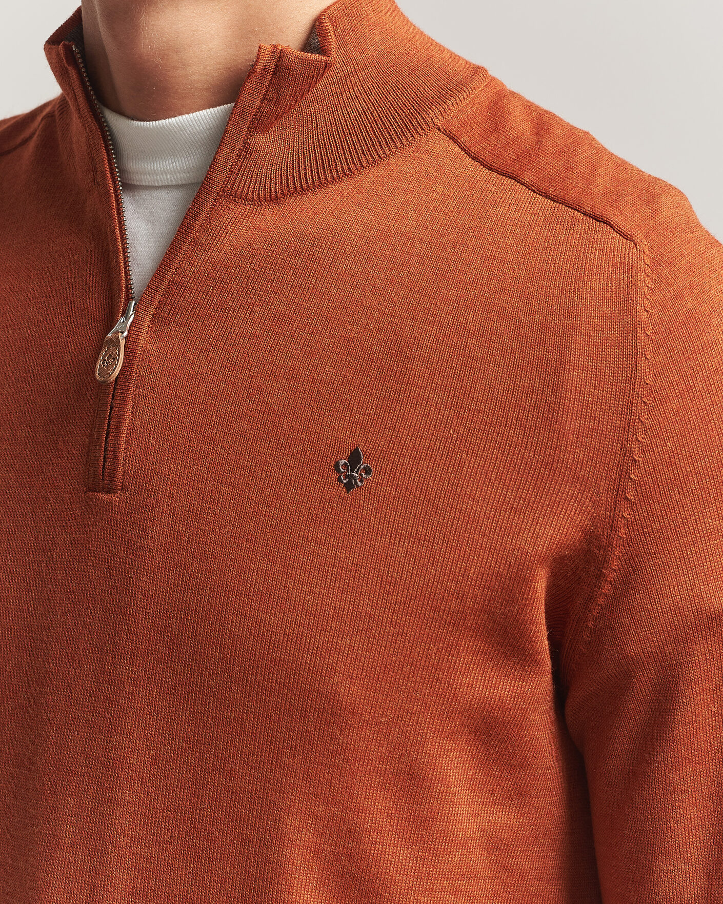 Homme | Pulls Et Tricots | Morris | John Merino Half Zip Orange