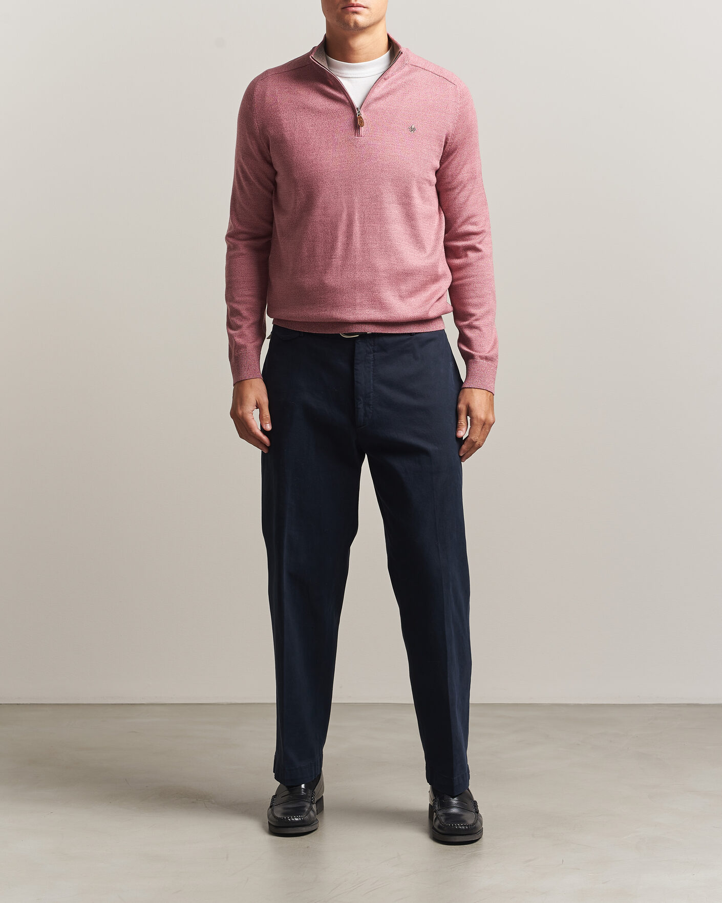 Homme | Pulls Et Tricots | Morris | John Merino Half Zip Cerise
