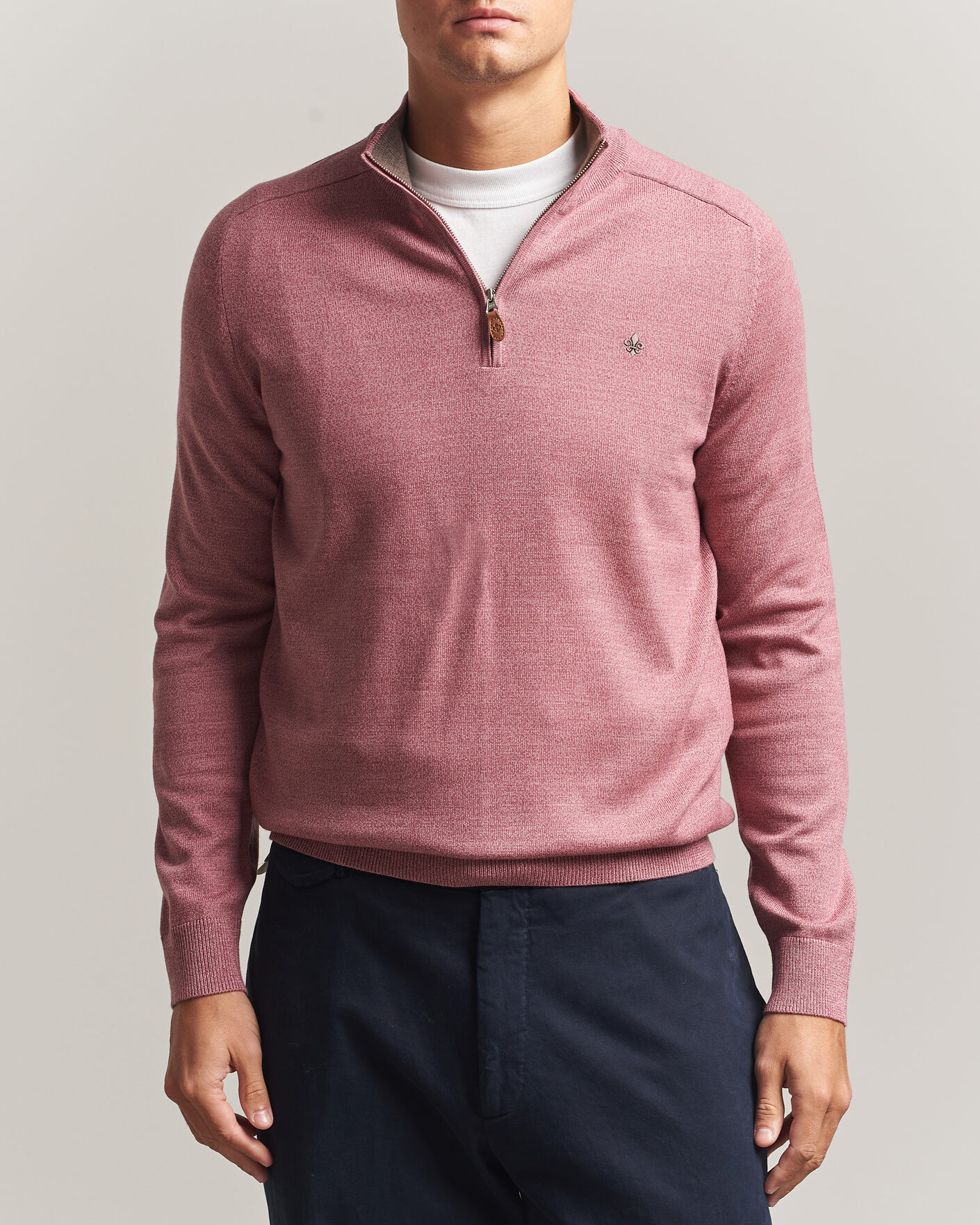 Homme | Pulls Et Tricots | Morris | John Merino Half Zip Cerise