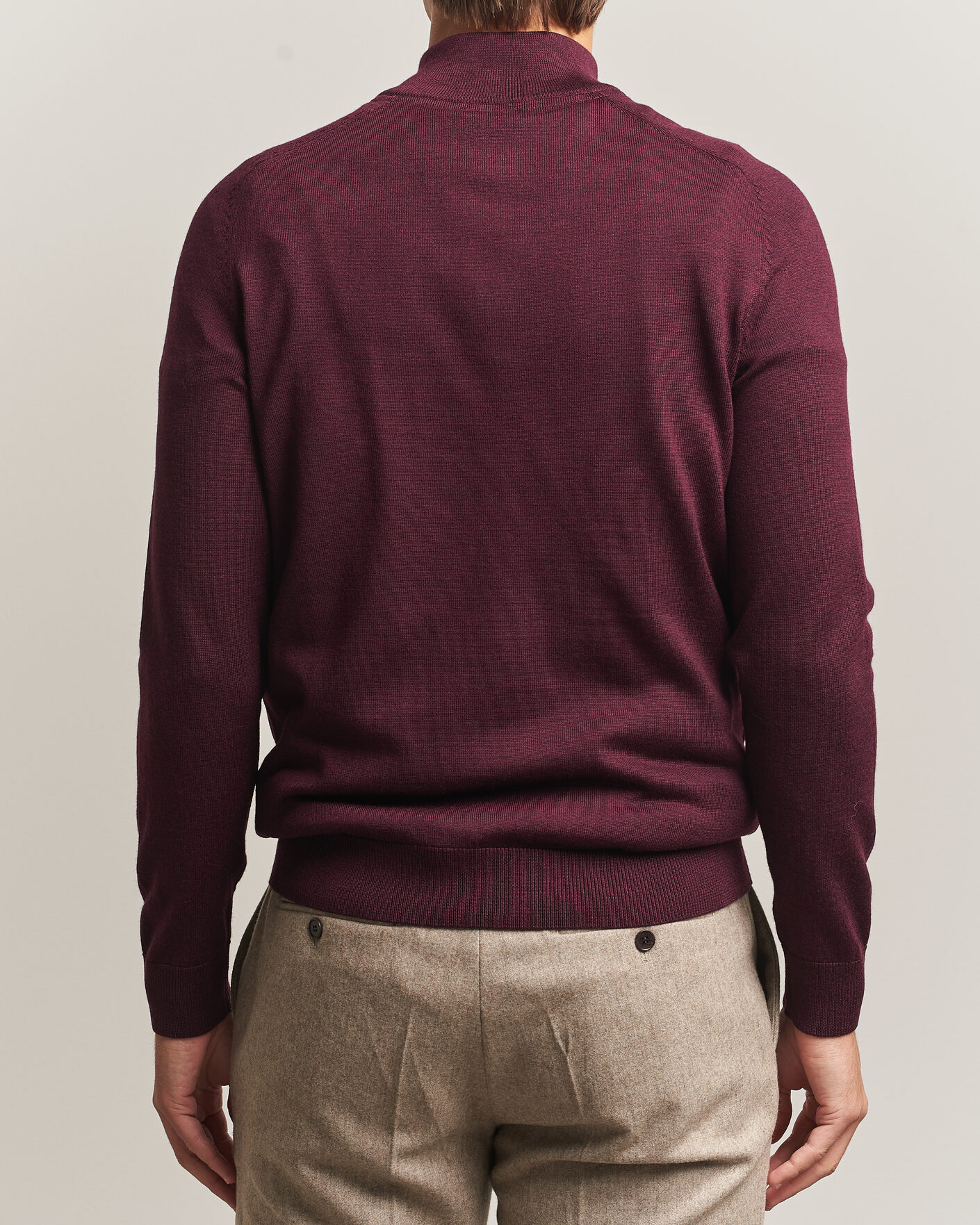 Homme | Pulls Et Tricots | Morris | John Merino Half Zip Wine Red