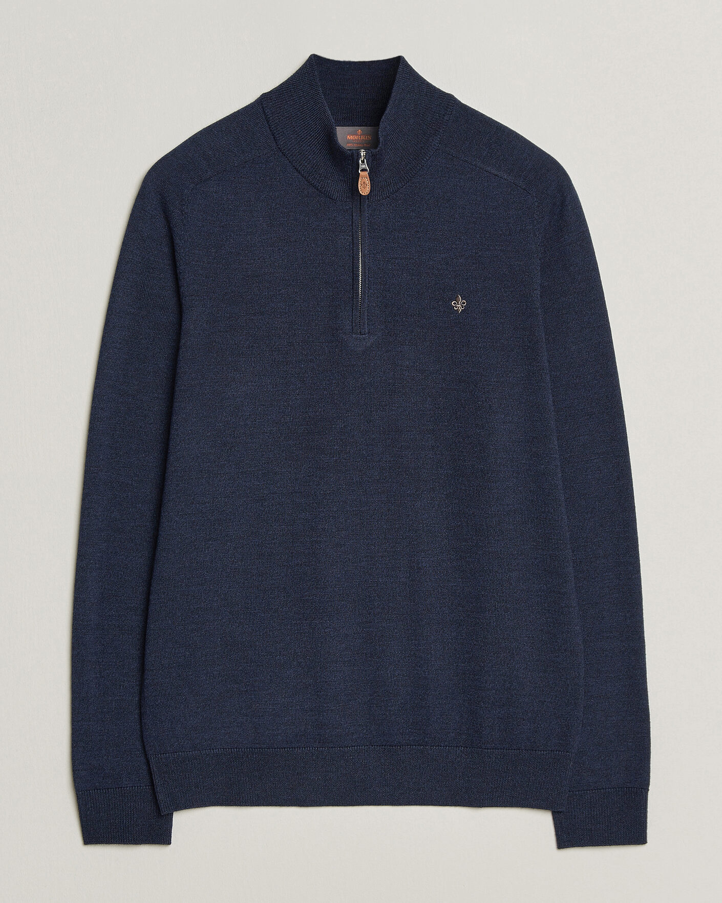 Homme | Pulls Et Tricots | Morris | John Merino Half Zip Ocean Blue