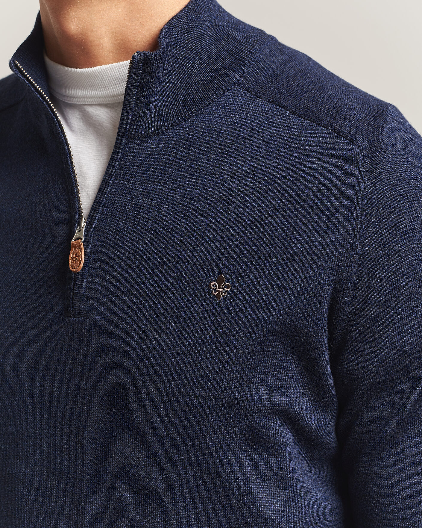 Homme | Pulls Et Tricots | Morris | John Merino Half Zip Ocean Blue