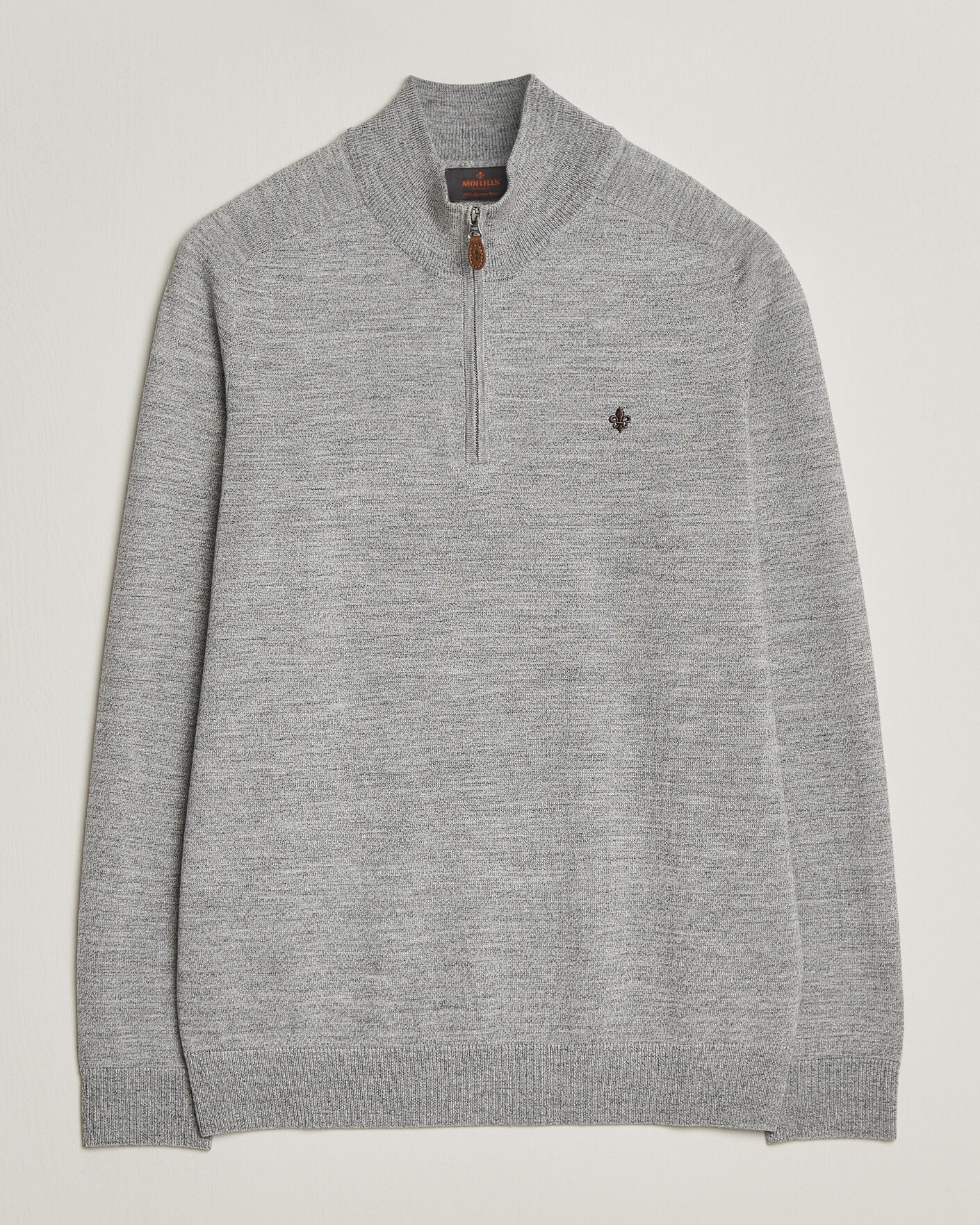 Homme | Pulls Et Tricots | Morris | John Merino Half Zip Mid Grey