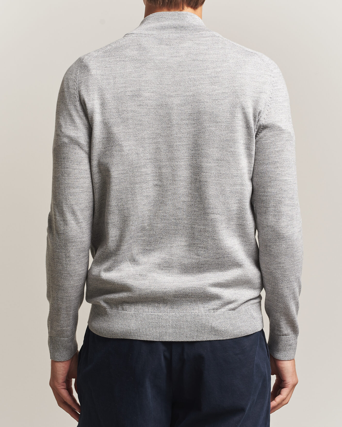 Homme | Pulls Et Tricots | Morris | John Merino Half Zip Mid Grey