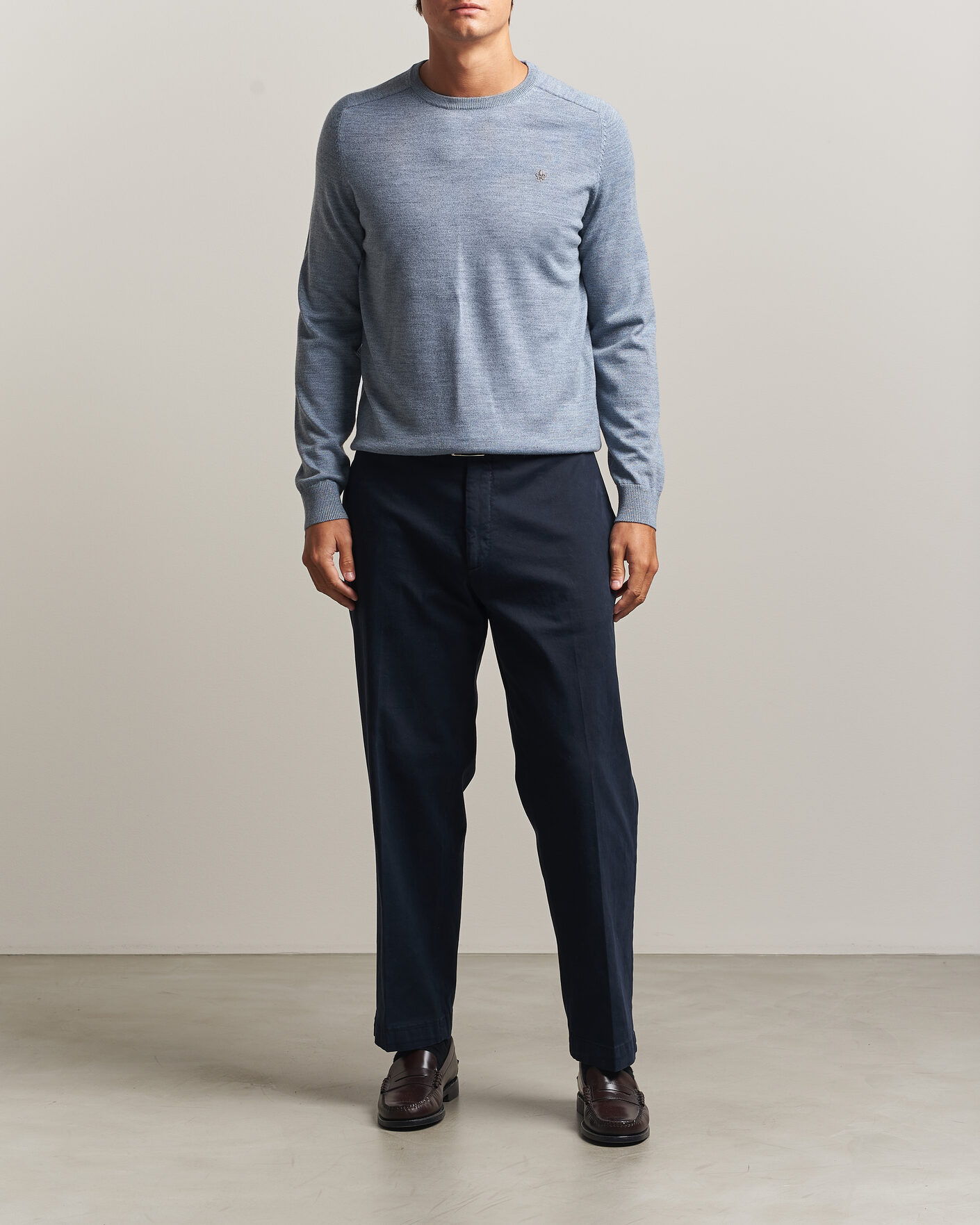 Homme | Pulls Et Tricots | Morris | Merino O-Neck Light Blue