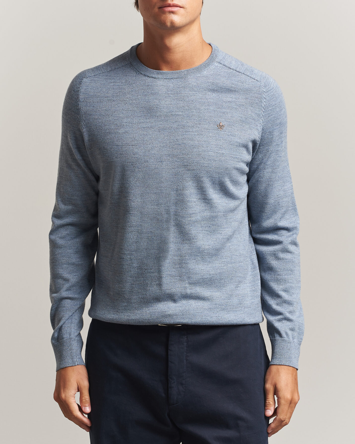 Homme | Pulls Et Tricots | Morris | Merino O-Neck Light Blue