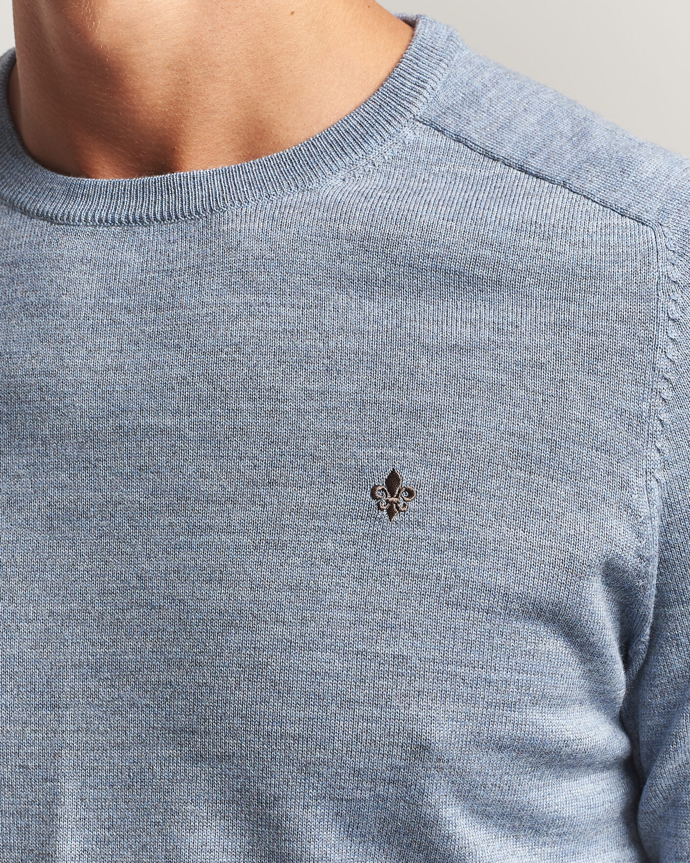 Homme | Pulls Et Tricots | Morris | Merino O-Neck Light Blue