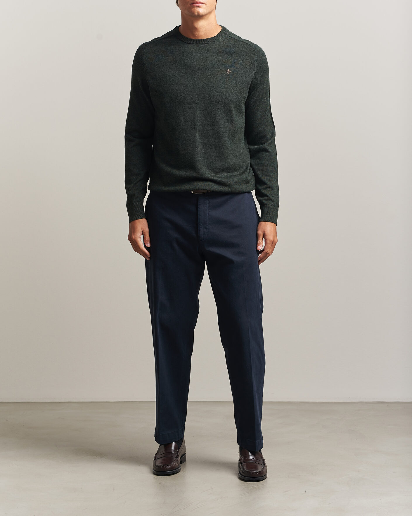 Homme | Pulls Et Tricots | Morris | Merino O-Neck Olive
