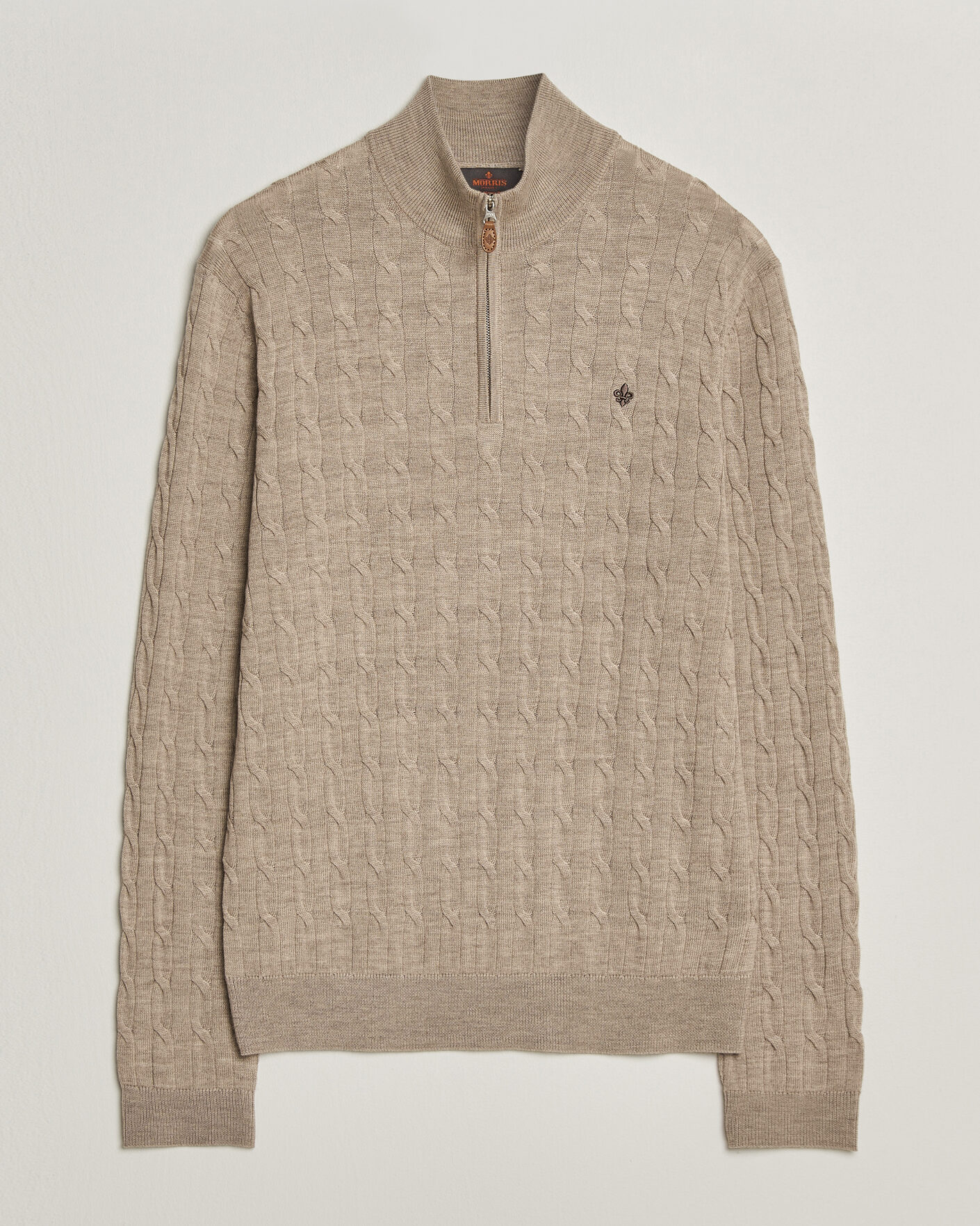 Homme | Pulls Et Tricots | Morris | Merino Cable Half Zip Khaki