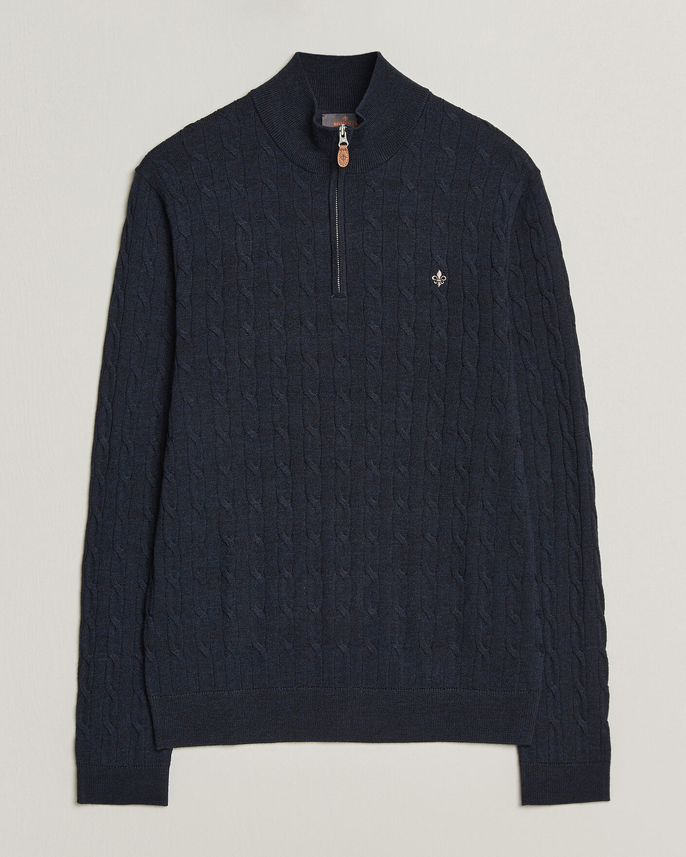 Homme | Pulls Et Tricots | Morris | Merino Cable Half Zip Navy