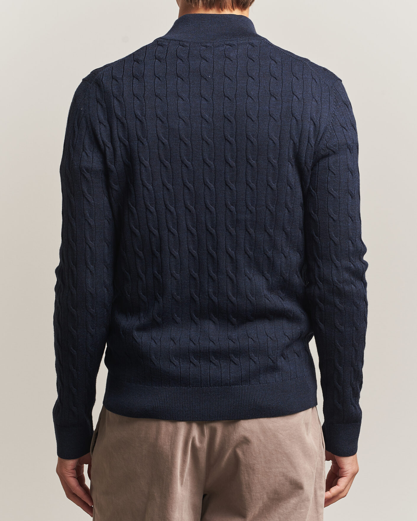 Homme | Pulls Et Tricots | Morris | Merino Cable Half Zip Navy