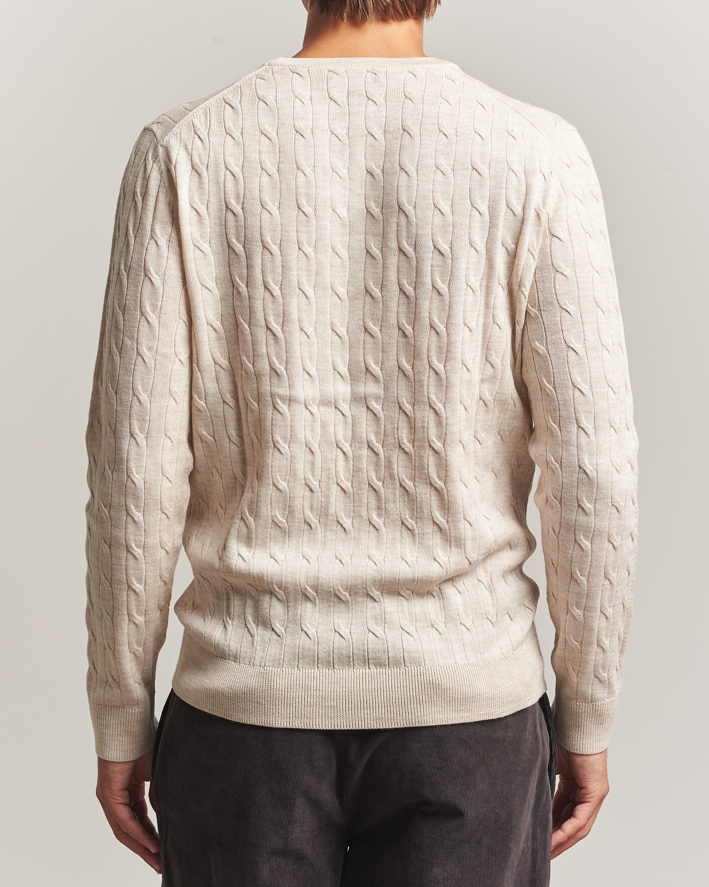 Homme | Pulls Et Tricots | Morris | Merino Cable O-Neck Off White
