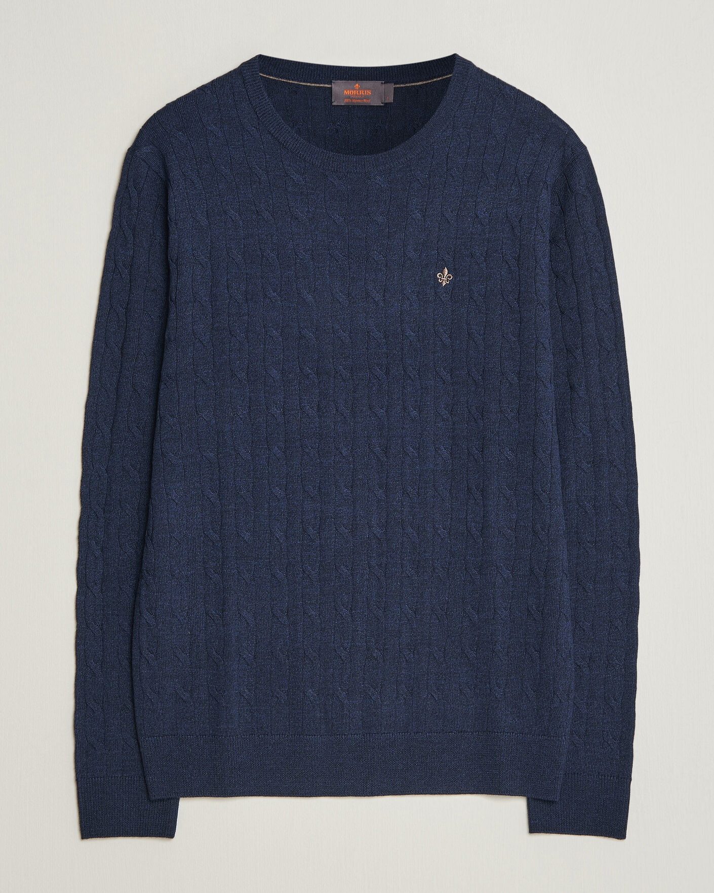 Homme | Pulls Et Tricots | Morris | Merino Cable O-Neck Navy