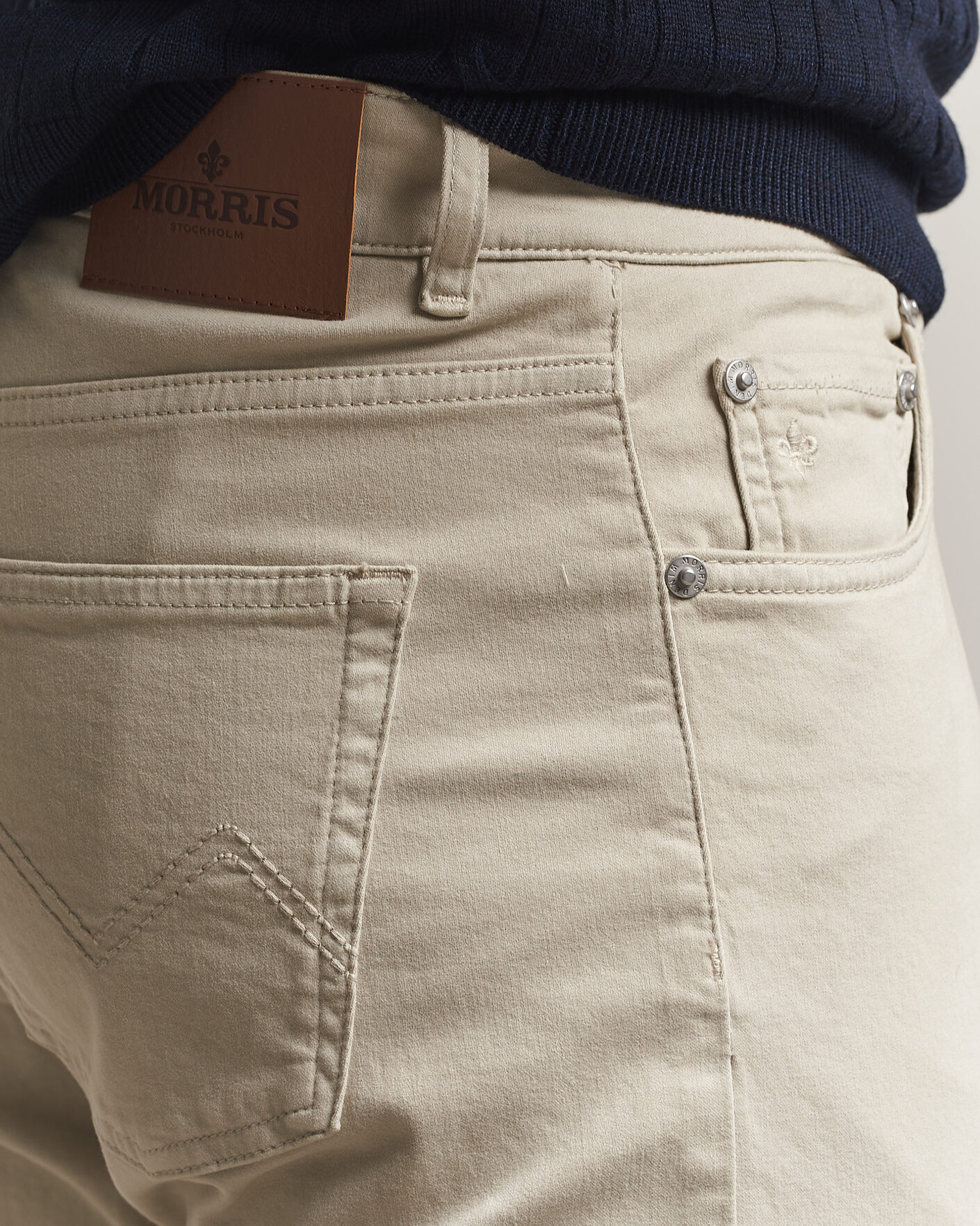 Homme | Pantalons | Morris | James Brushed 5-Pocket Pant Khaki