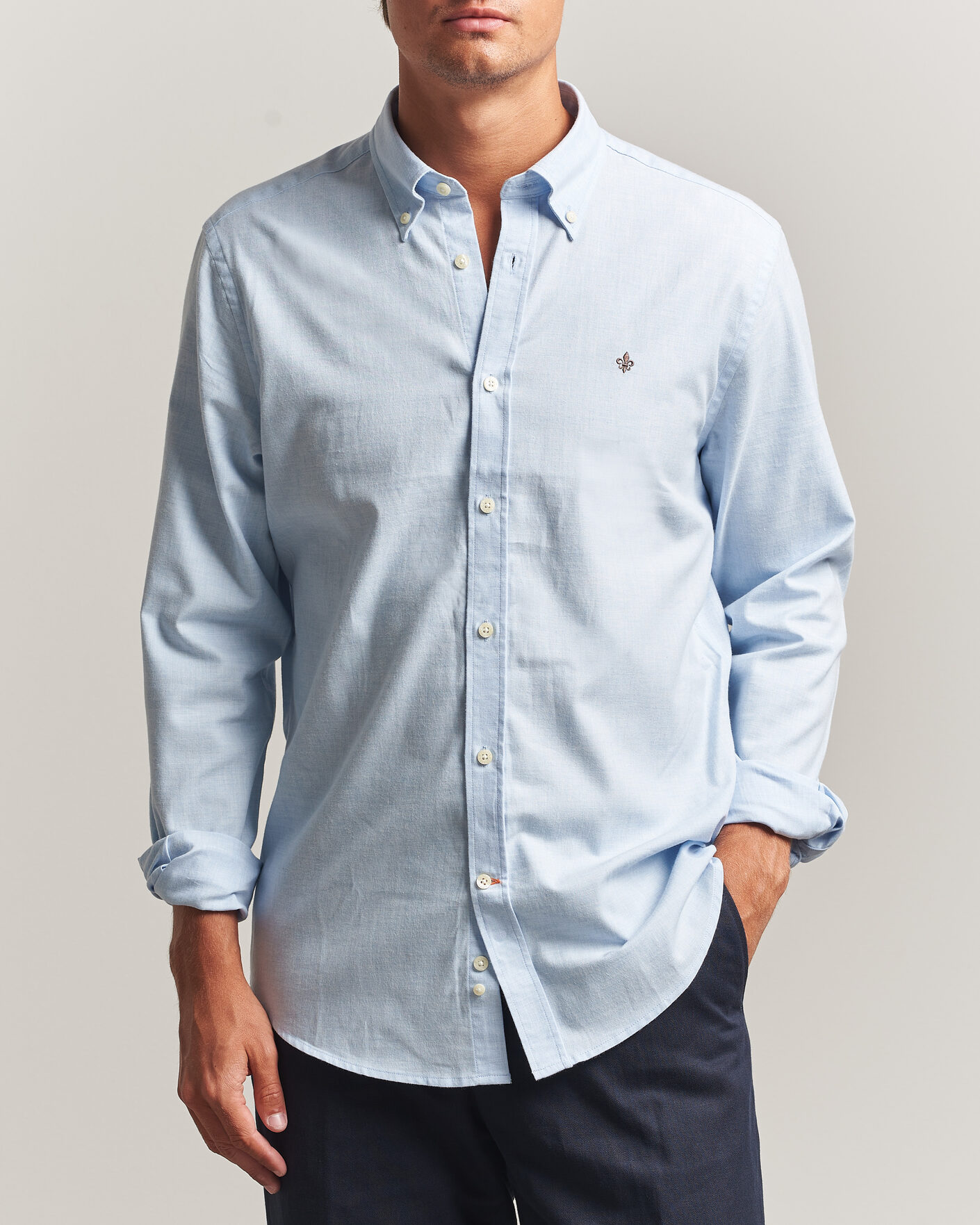 Homme | Chemises | Morris | Watts Flannel Shirt Light Blue