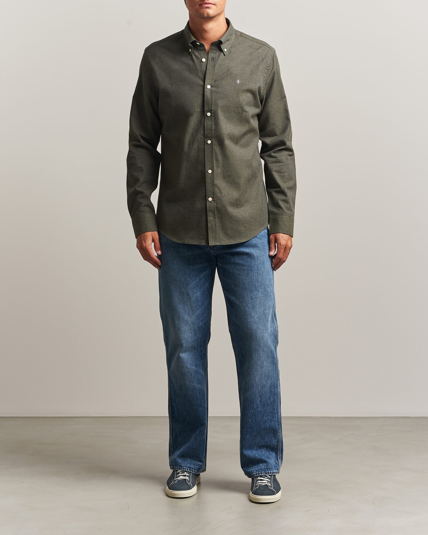 Homme | Chemises | Morris | Watts Flannel Shirt Olive
