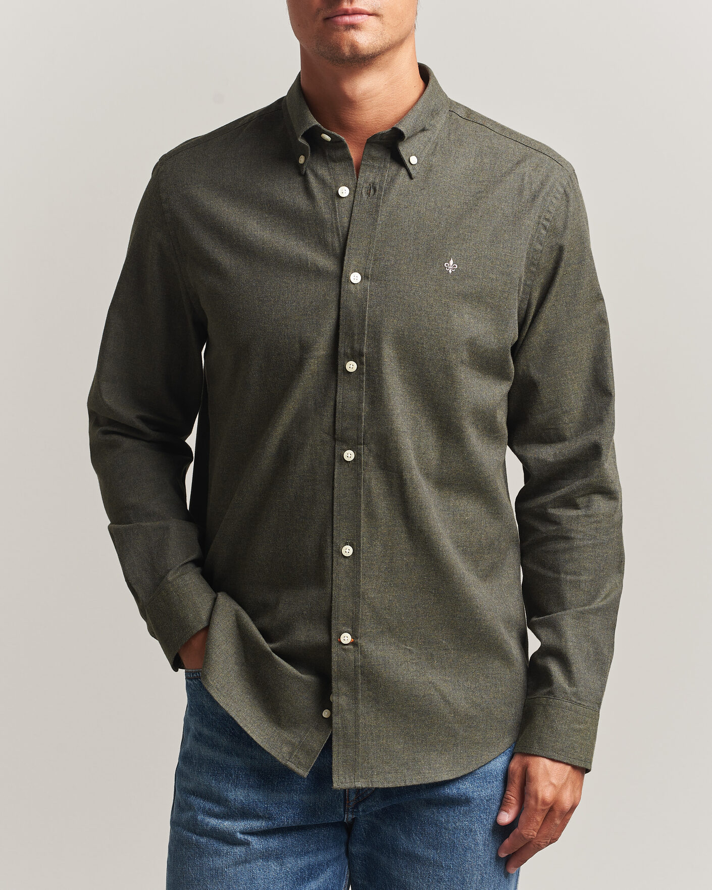 Homme | Chemises | Morris | Watts Flannel Shirt Olive