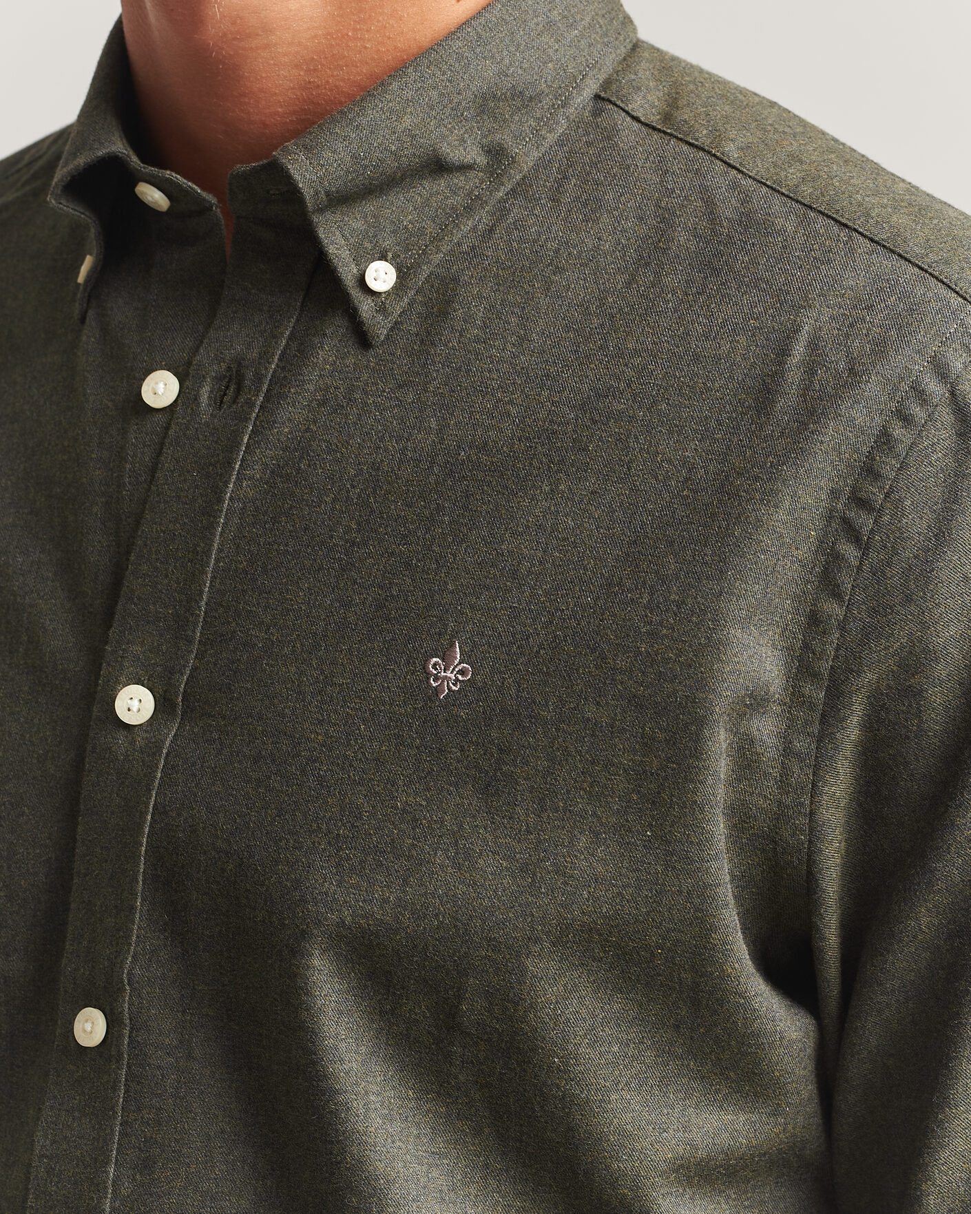 Homme | Chemises | Morris | Watts Flannel Shirt Olive