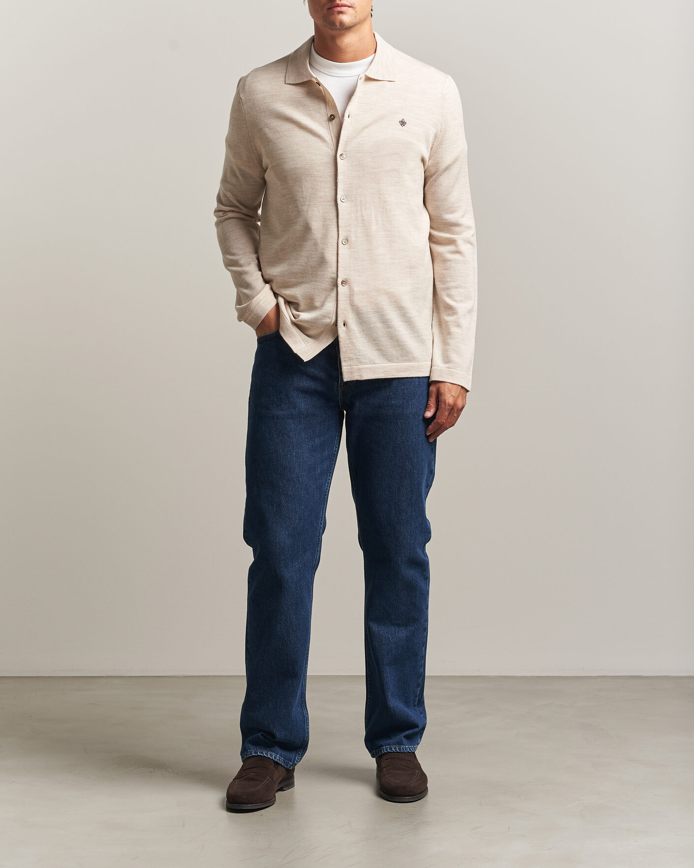 Homme | Chemises | Morris | Merino Shirt Cardigan Off White