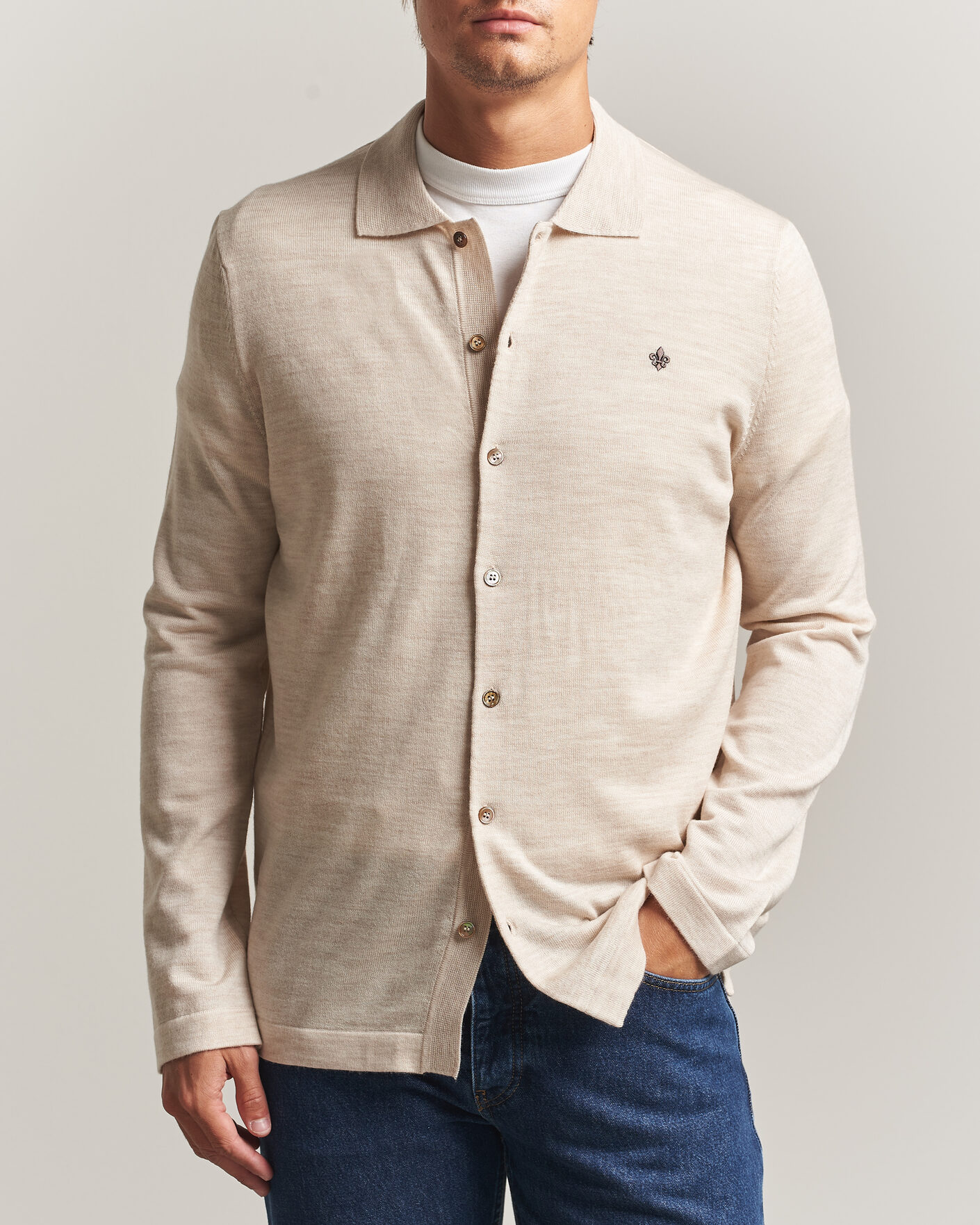 Homme | Chemises | Morris | Merino Shirt Cardigan Off White
