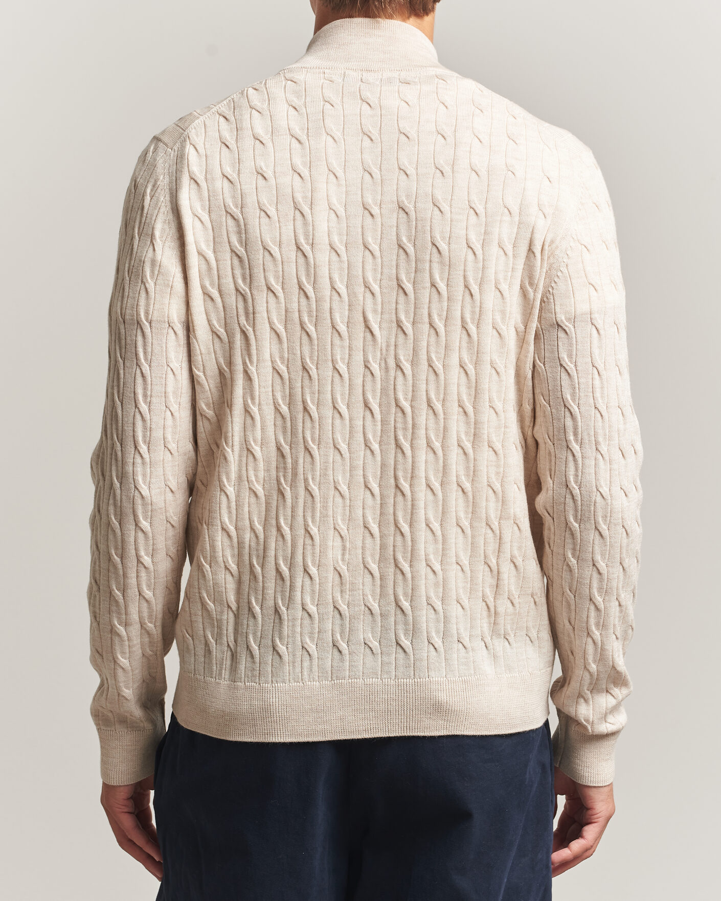 Homme | Pulls Et Tricots | Morris | Merino Cable Zip Cardigan Off White