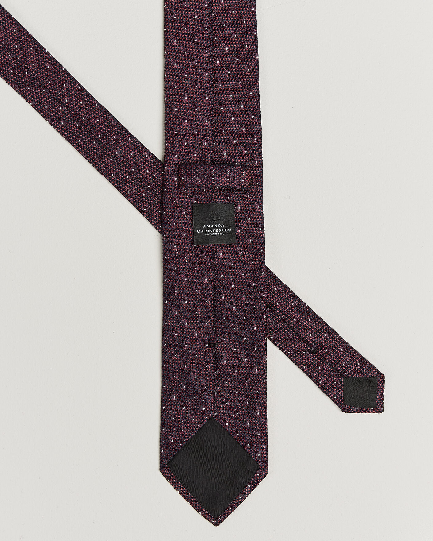 Homme | Cravates | Amanda Christensen | Silk Grenadine Dot 8cm Tie Wine