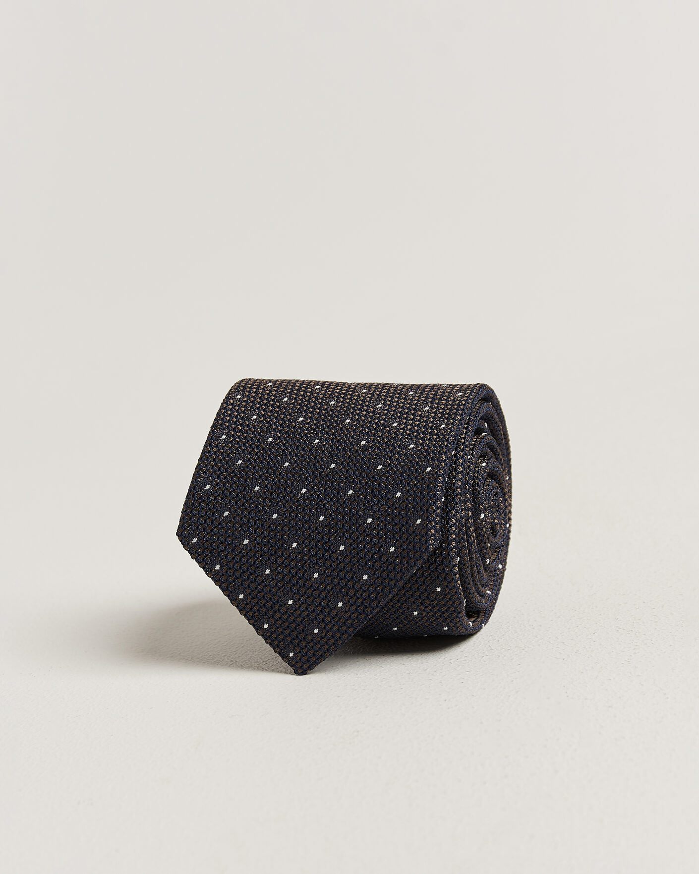 Homme | Cravates | Amanda Christensen | Silk Grenadine Dot 8cm Tie Brown