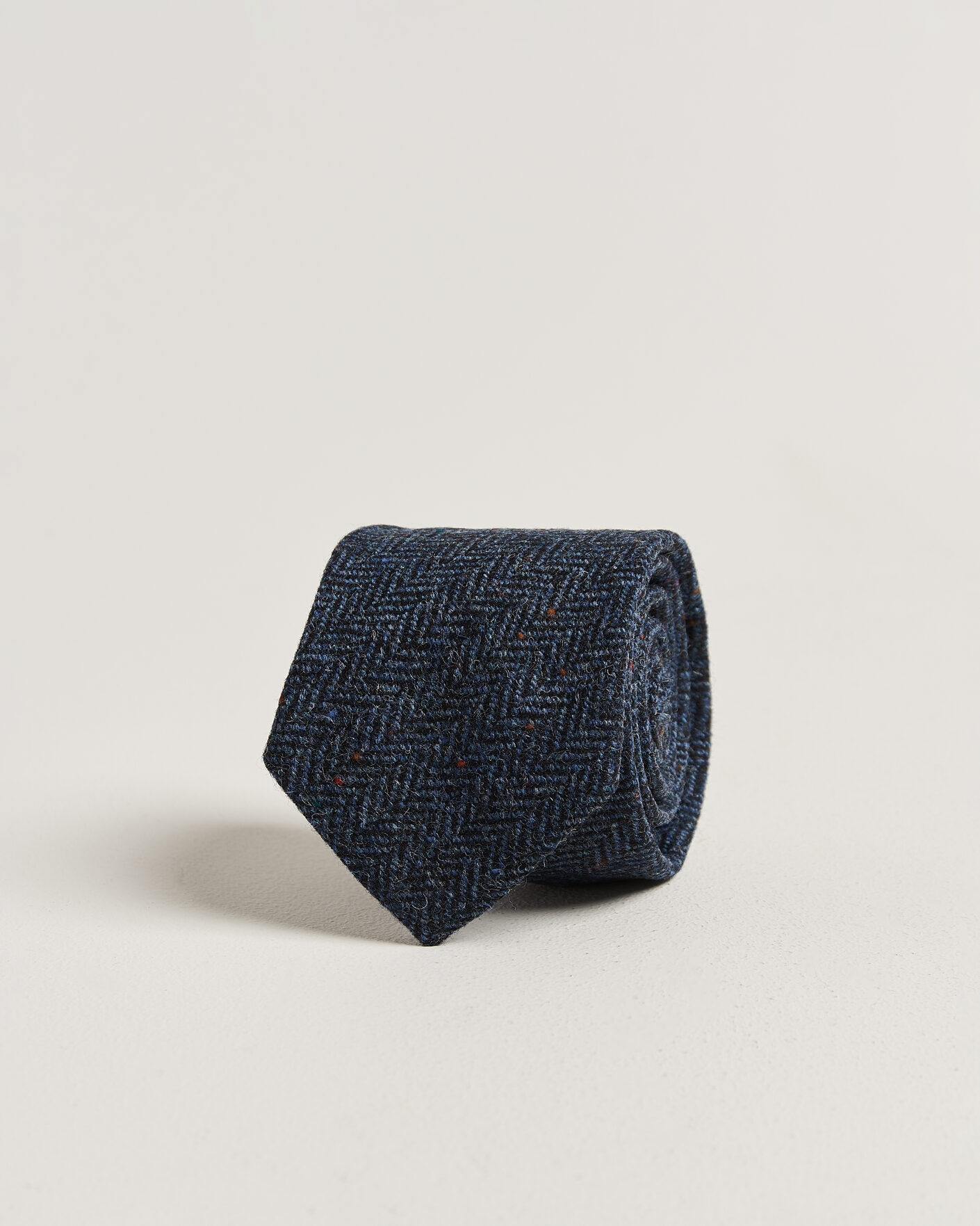 Homme | Cravates | Amanda Christensen | Wool Herringbone 8cm Tie Navy