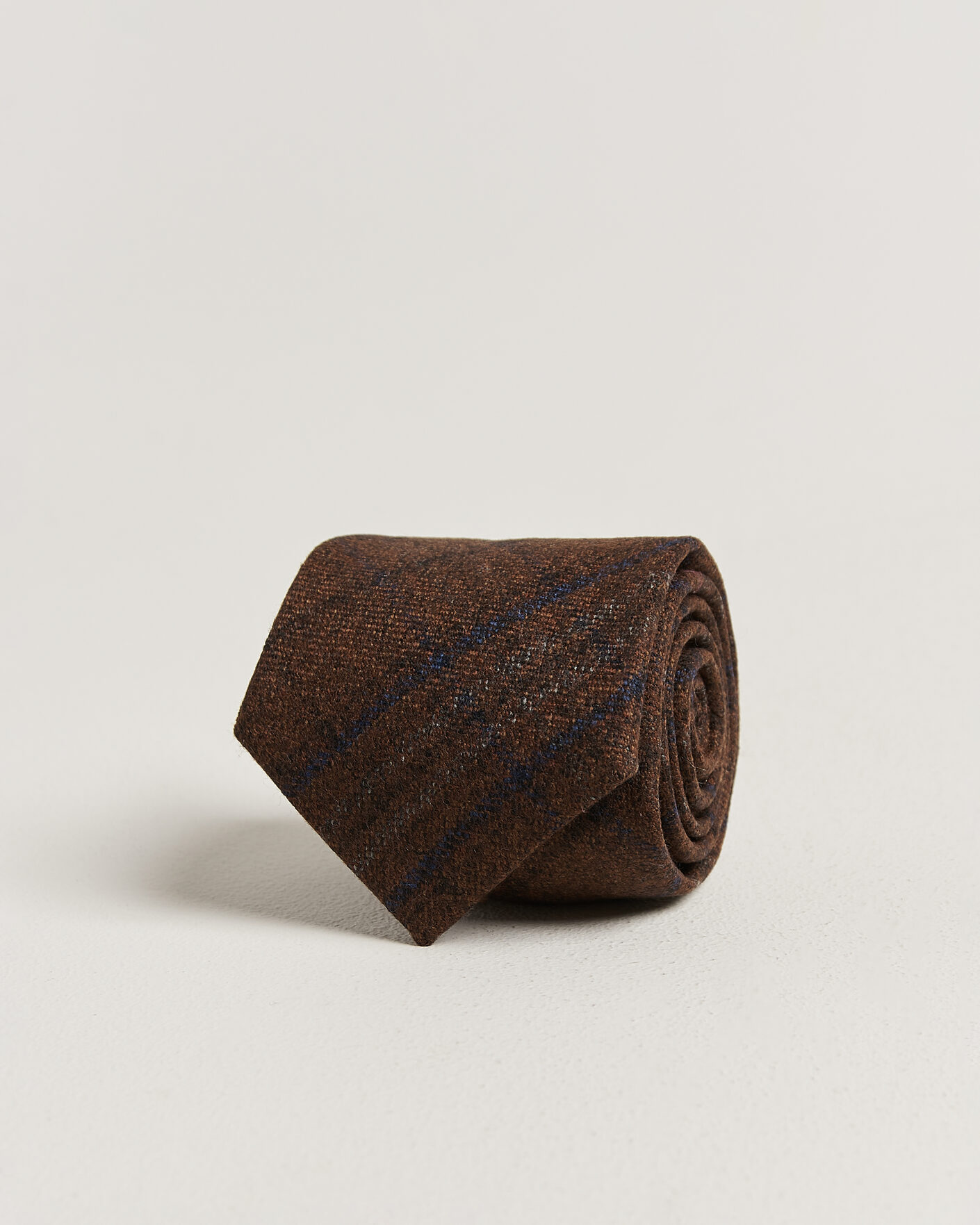 Homme | Cravates | Amanda Christensen | Wool Checked 8cm Tie Rust