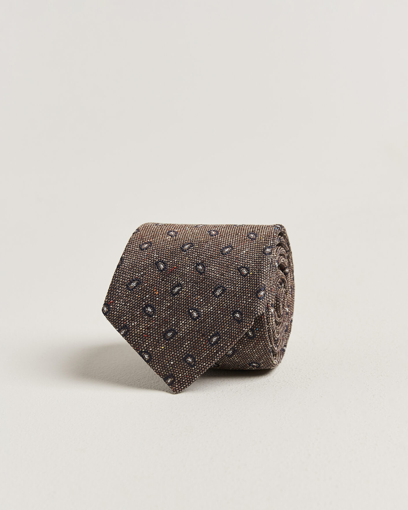 Homme | Cravates | Amanda Christensen | Silk Bourette Paisley 8cm Tie Brown