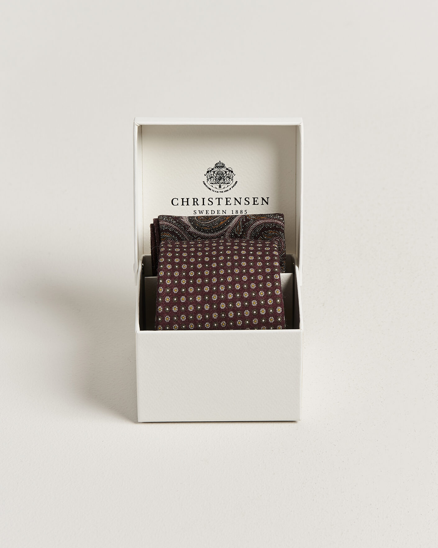 Homme | Cravates | Amanda Christensen | Box Set Wool 8 cm Tie And Pocket Square Wine