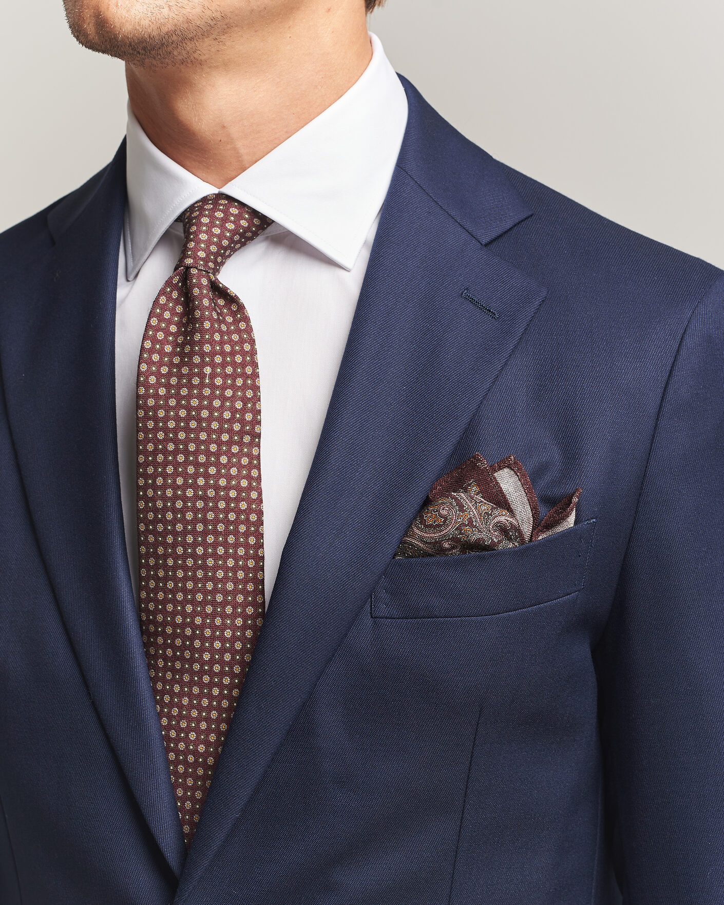 Homme | Cravates | Amanda Christensen | Box Set Wool 8 cm Tie And Pocket Square Wine