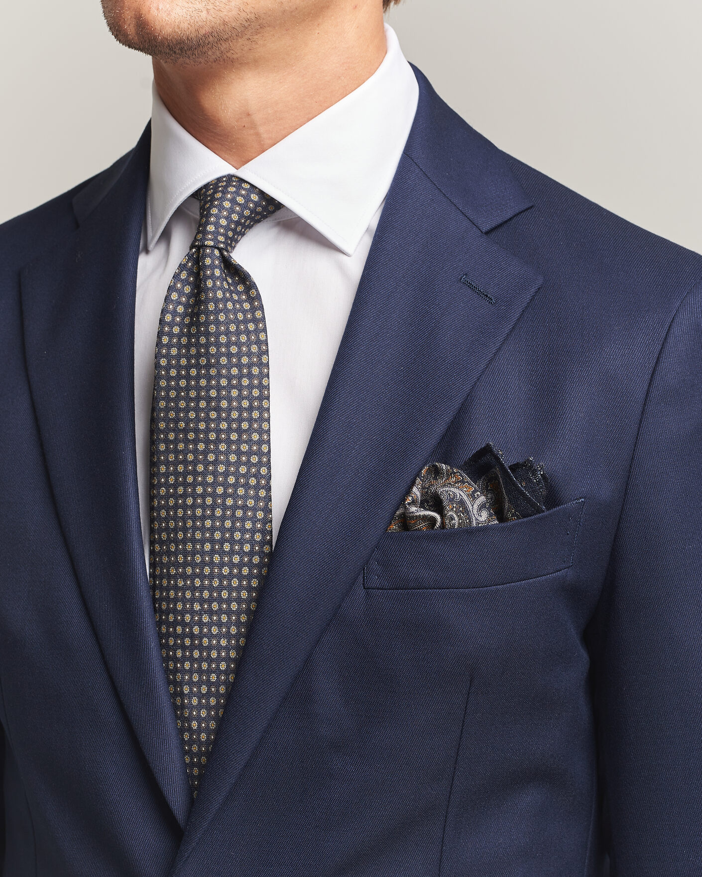 Homme | Cravates | Amanda Christensen | Box Set Wool 8 cm Tie And Pocket Square Navy