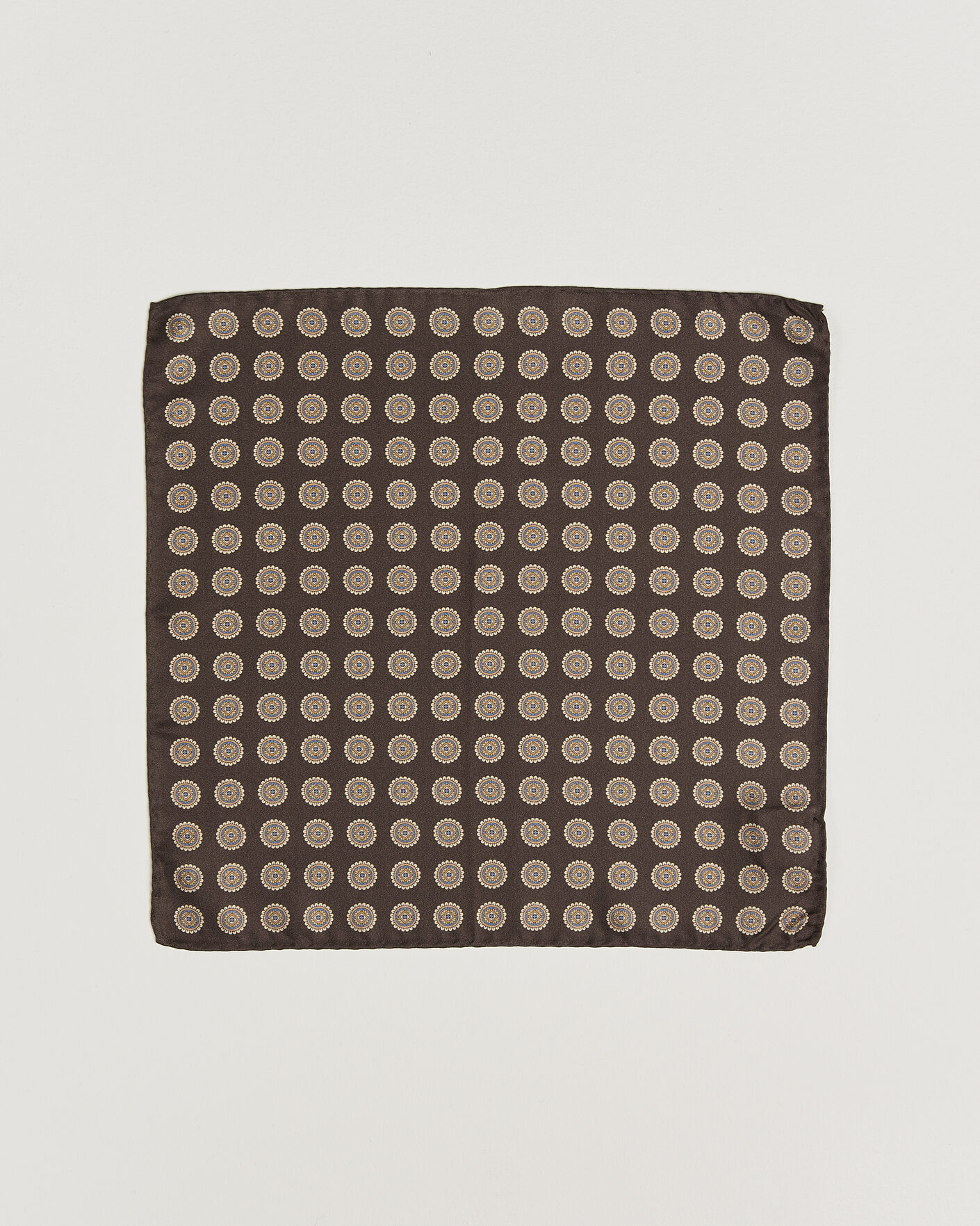 Homme | Pochettes De Costume | Amanda Christensen | Silk Twill Medallion Pocket Square Brown