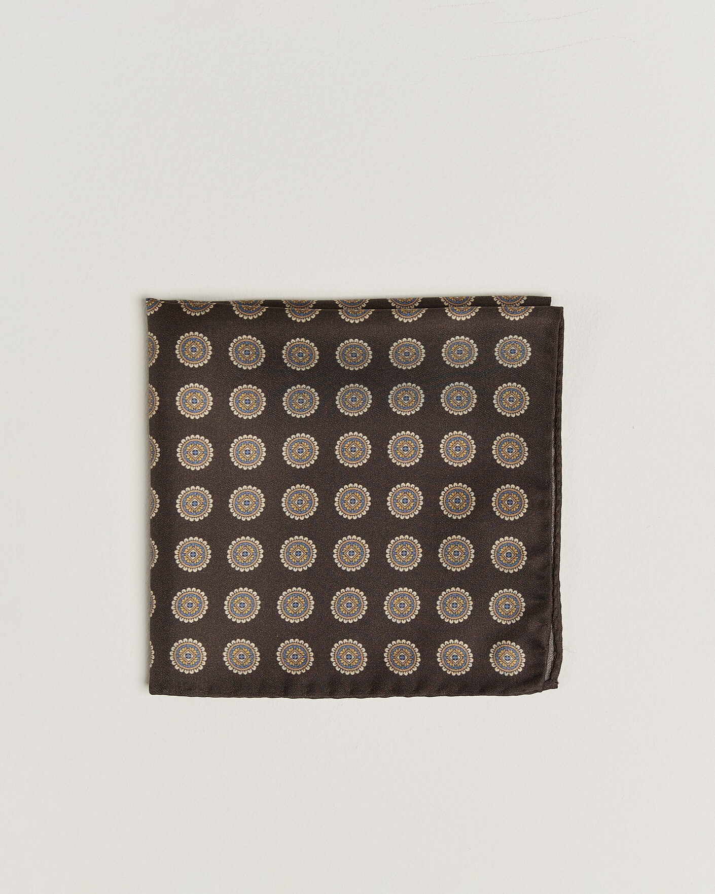 Homme | Pochettes De Costume | Amanda Christensen | Silk Twill Medallion Pocket Square Brown