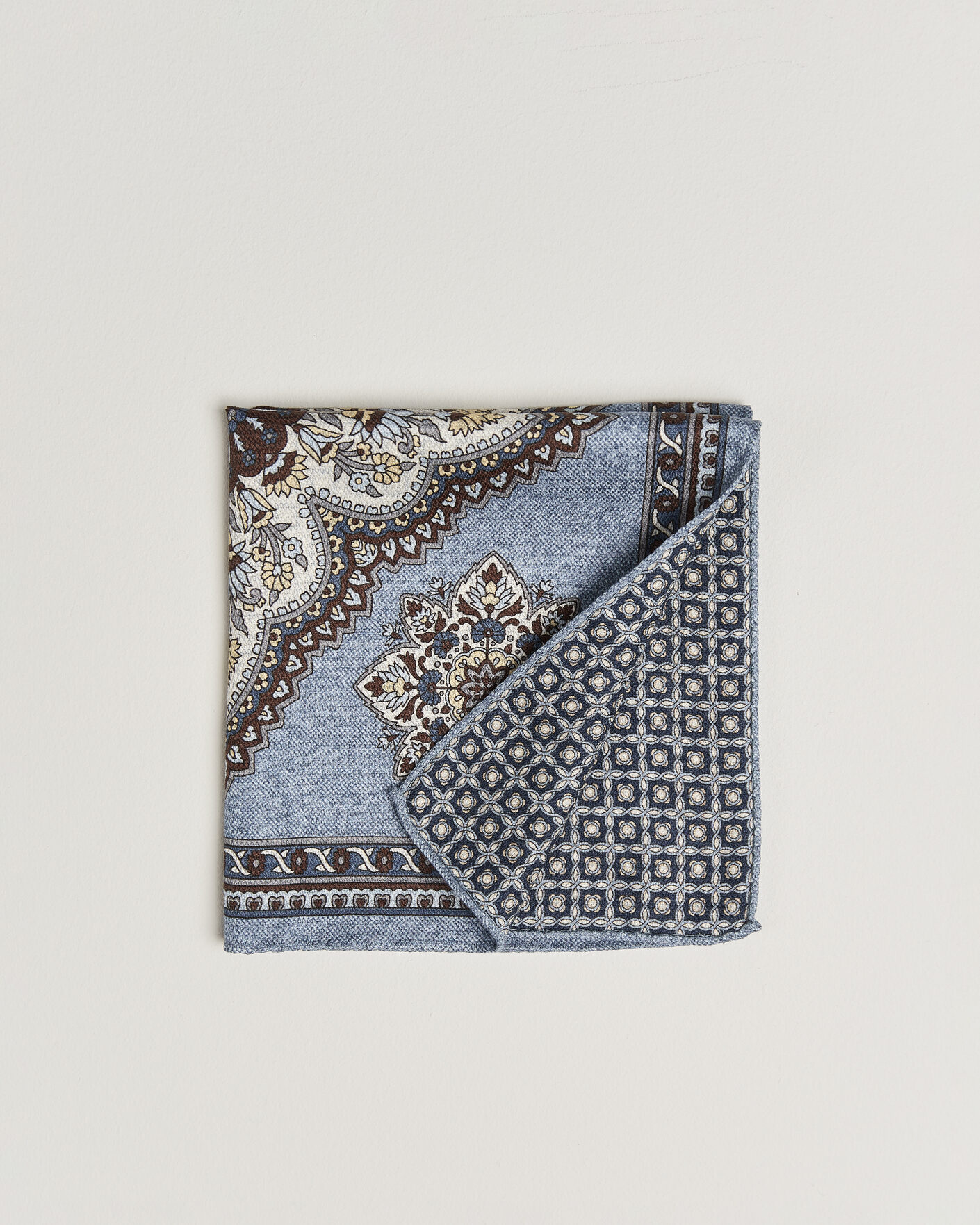 Homme | Pochettes De Costume | Amanda Christensen | Silk Schappe Doublefaced Pocket Square Blue