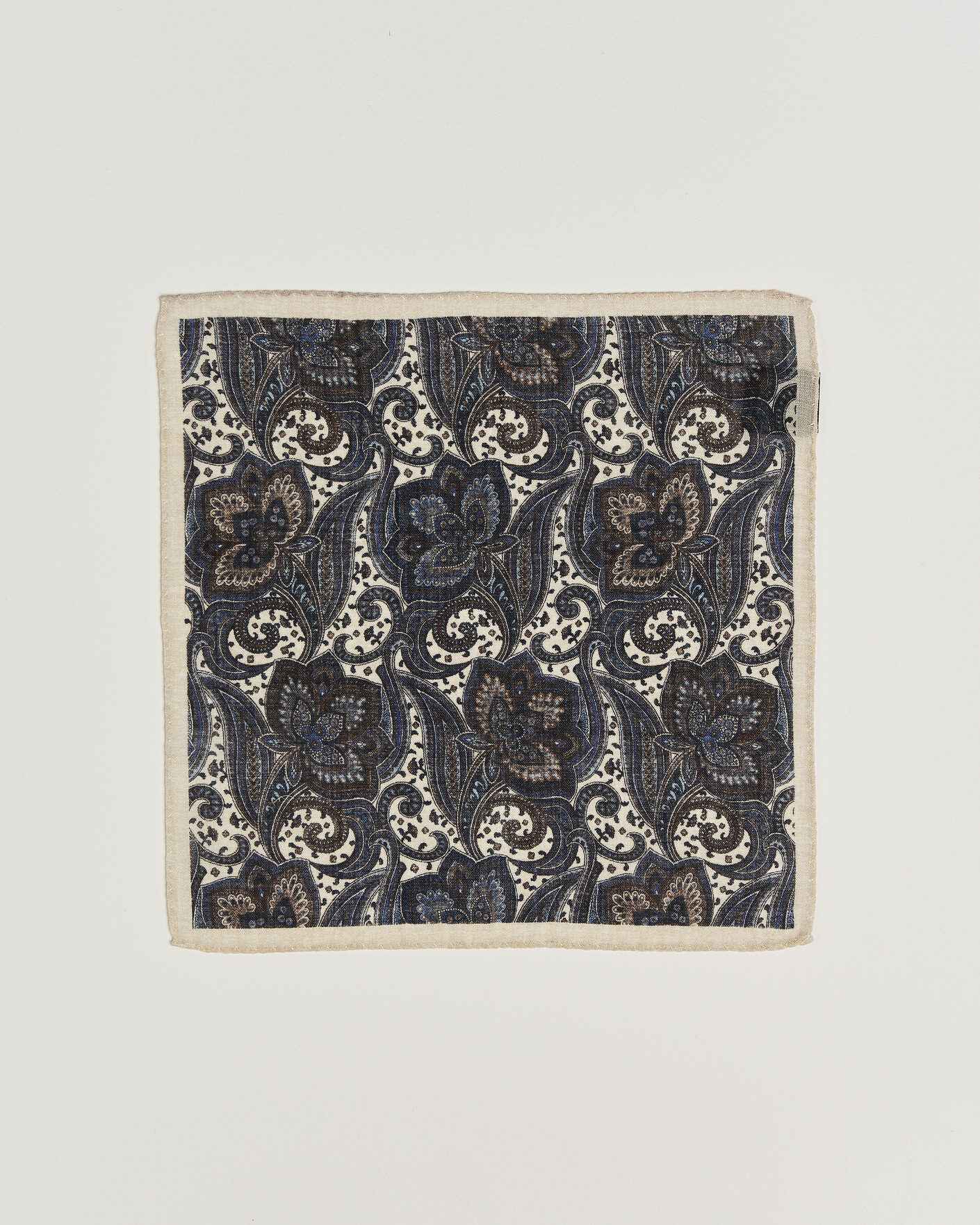 Homme | Pochettes De Costume | Amanda Christensen | Wool Large Paisley Pocket Square Cream