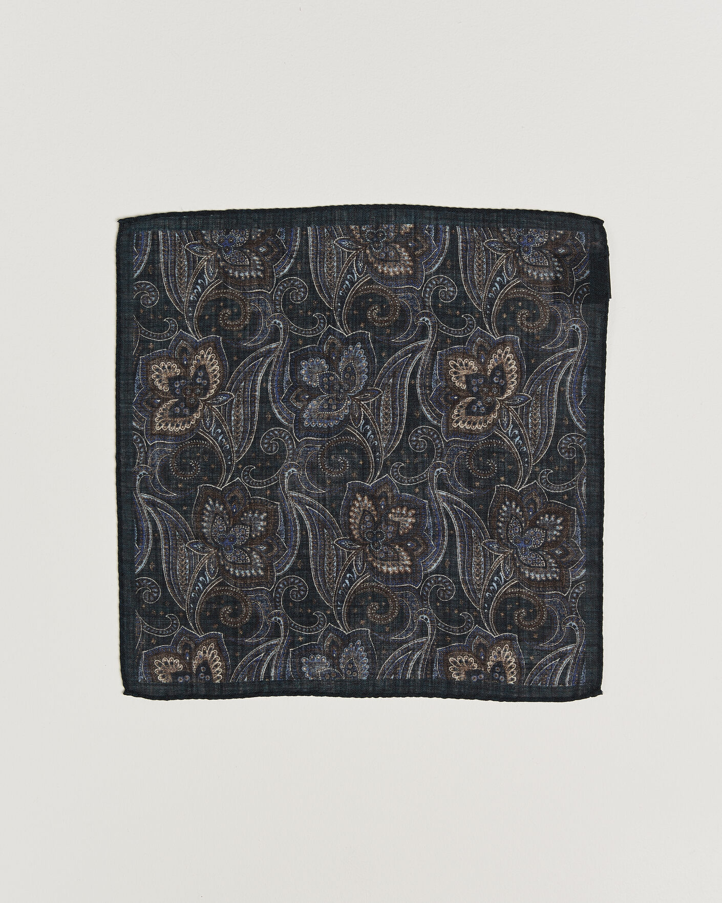 Homme | Pochettes De Costume | Amanda Christensen | Wool Large Paisley Pocket Square Navy