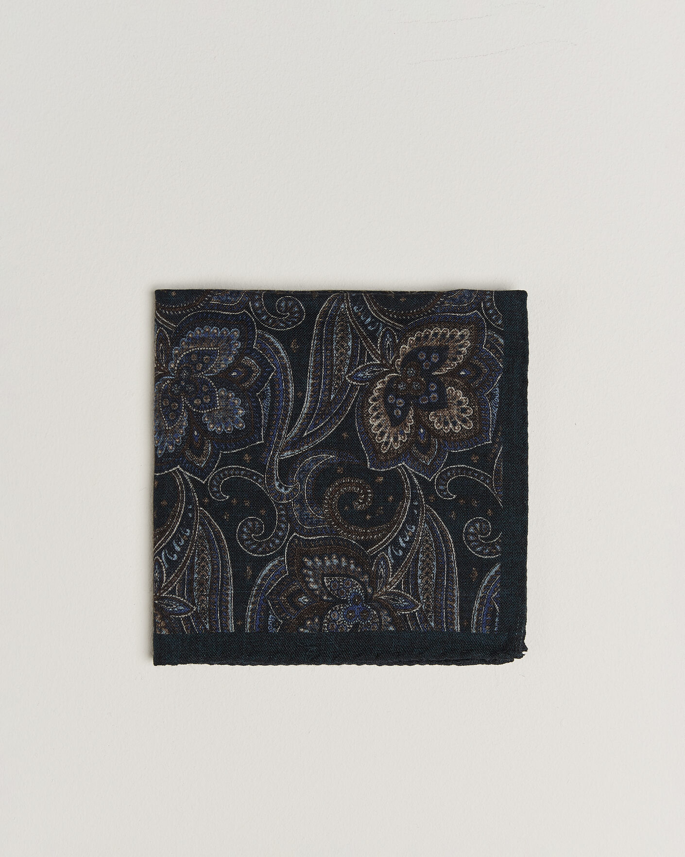 Homme | Pochettes De Costume | Amanda Christensen | Wool Large Paisley Pocket Square Navy
