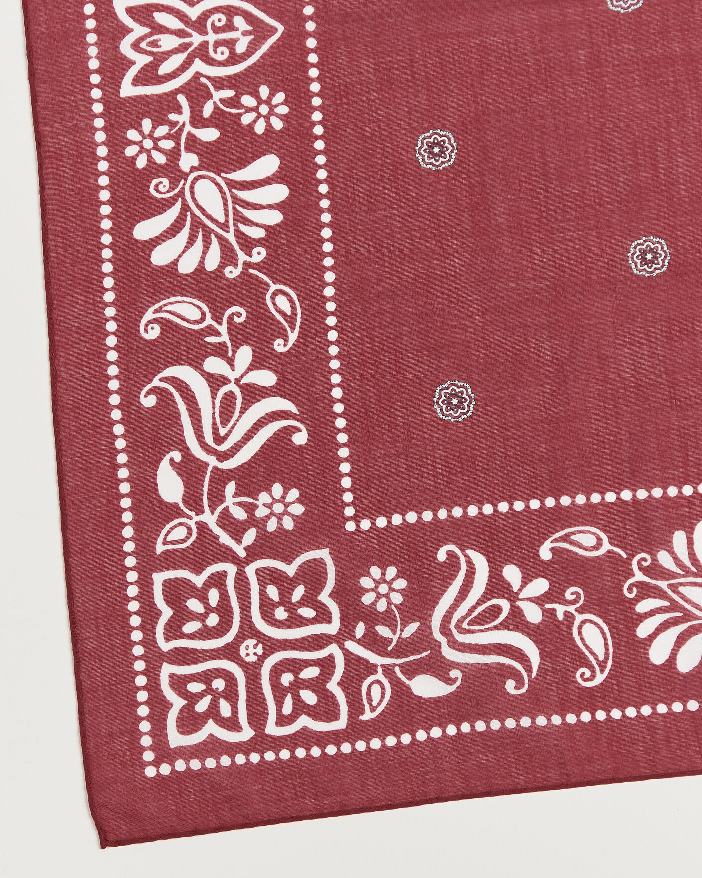 Homme | Écharpes | Amanda Christensen | Cotton Voile Printed Flower Bandana Wine