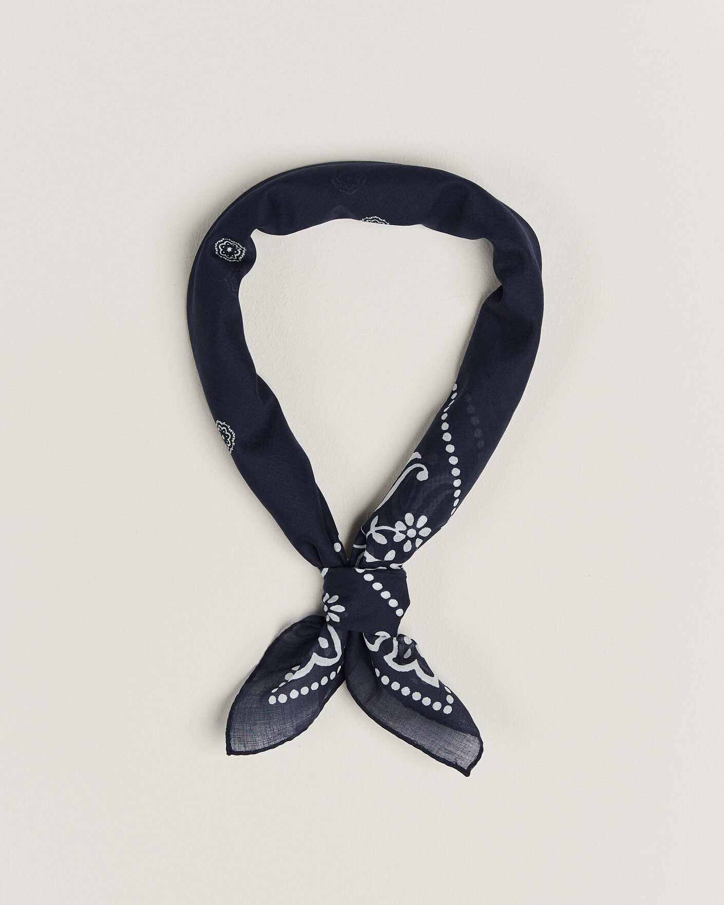 Homme | Écharpes | Amanda Christensen | Cotton Voile Printed Flower Bandana Navy