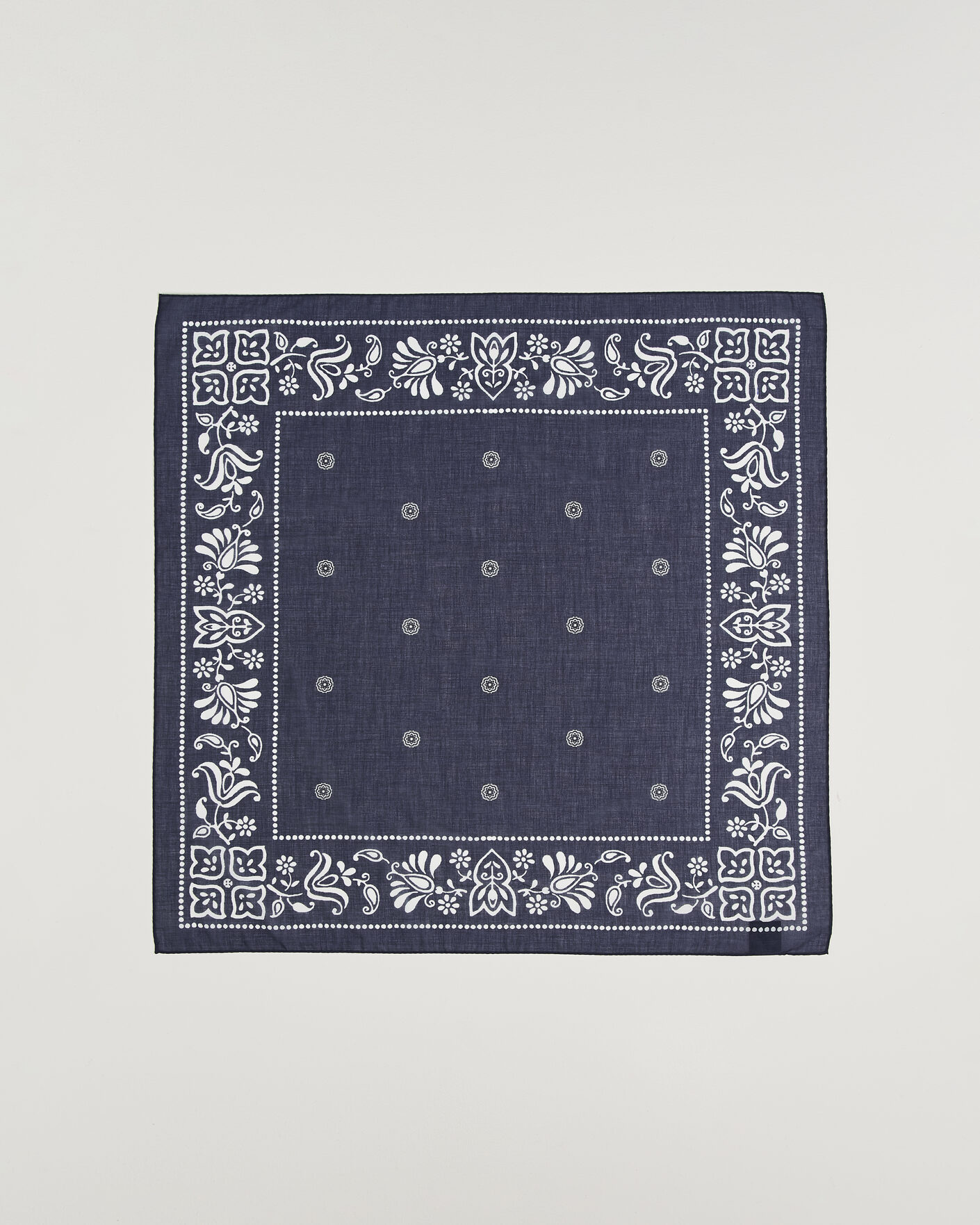 Homme | Écharpes | Amanda Christensen | Cotton Voile Printed Flower Bandana Navy