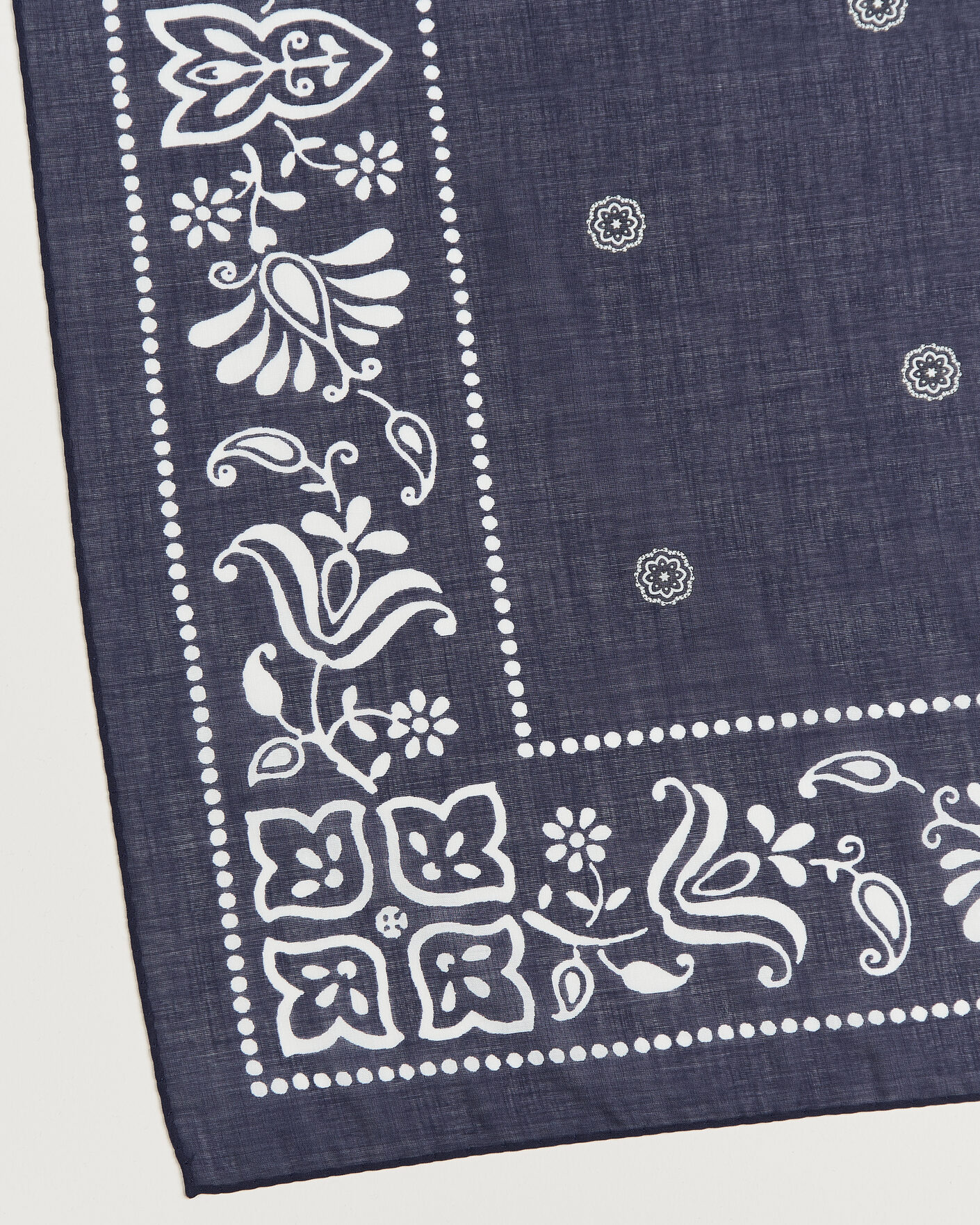 Homme | Écharpes | Amanda Christensen | Cotton Voile Printed Flower Bandana Navy