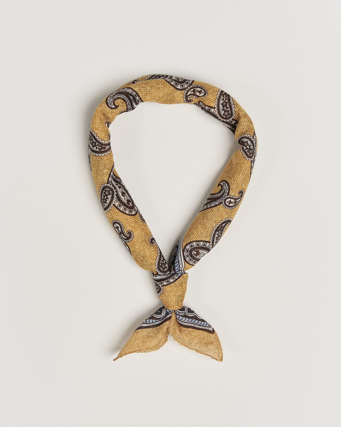 Homme | Écharpes | Amanda Christensen | Cotton Voile Printed Paisley Bandana Yellow