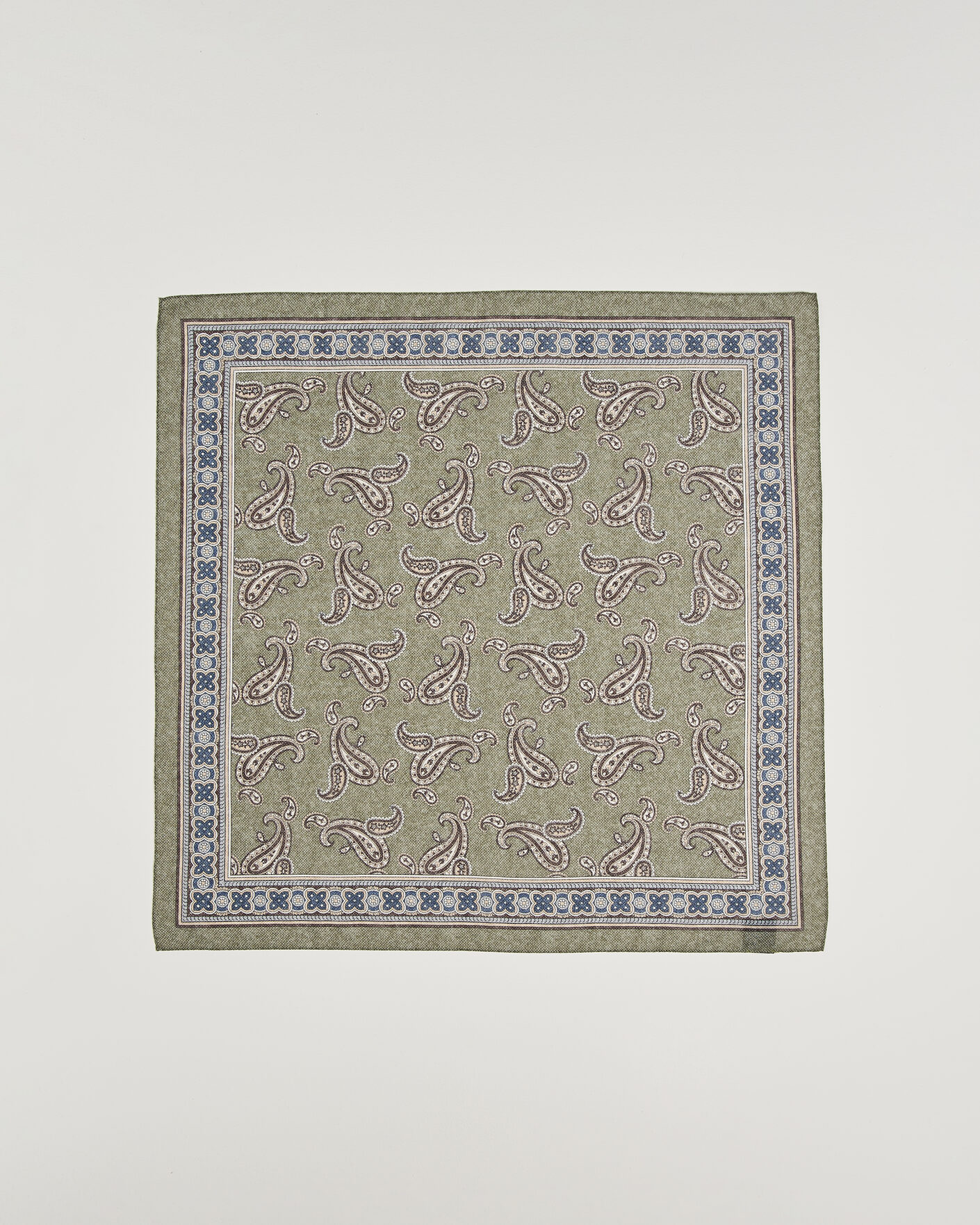 Homme | Écharpes | Amanda Christensen | Cotton Voile Printed Paisley Bandana Green