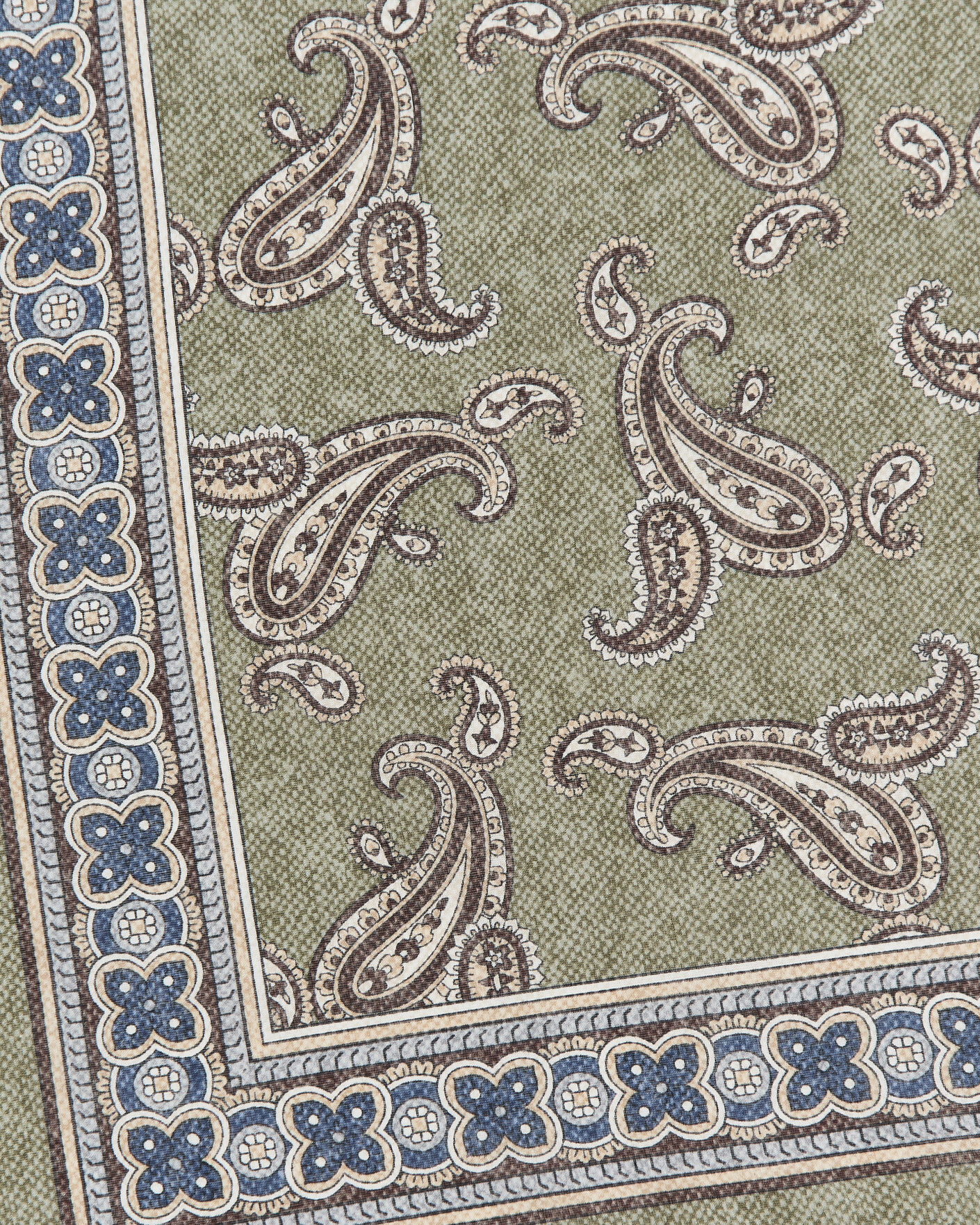 Homme | Écharpes | Amanda Christensen | Cotton Voile Printed Paisley Bandana Green