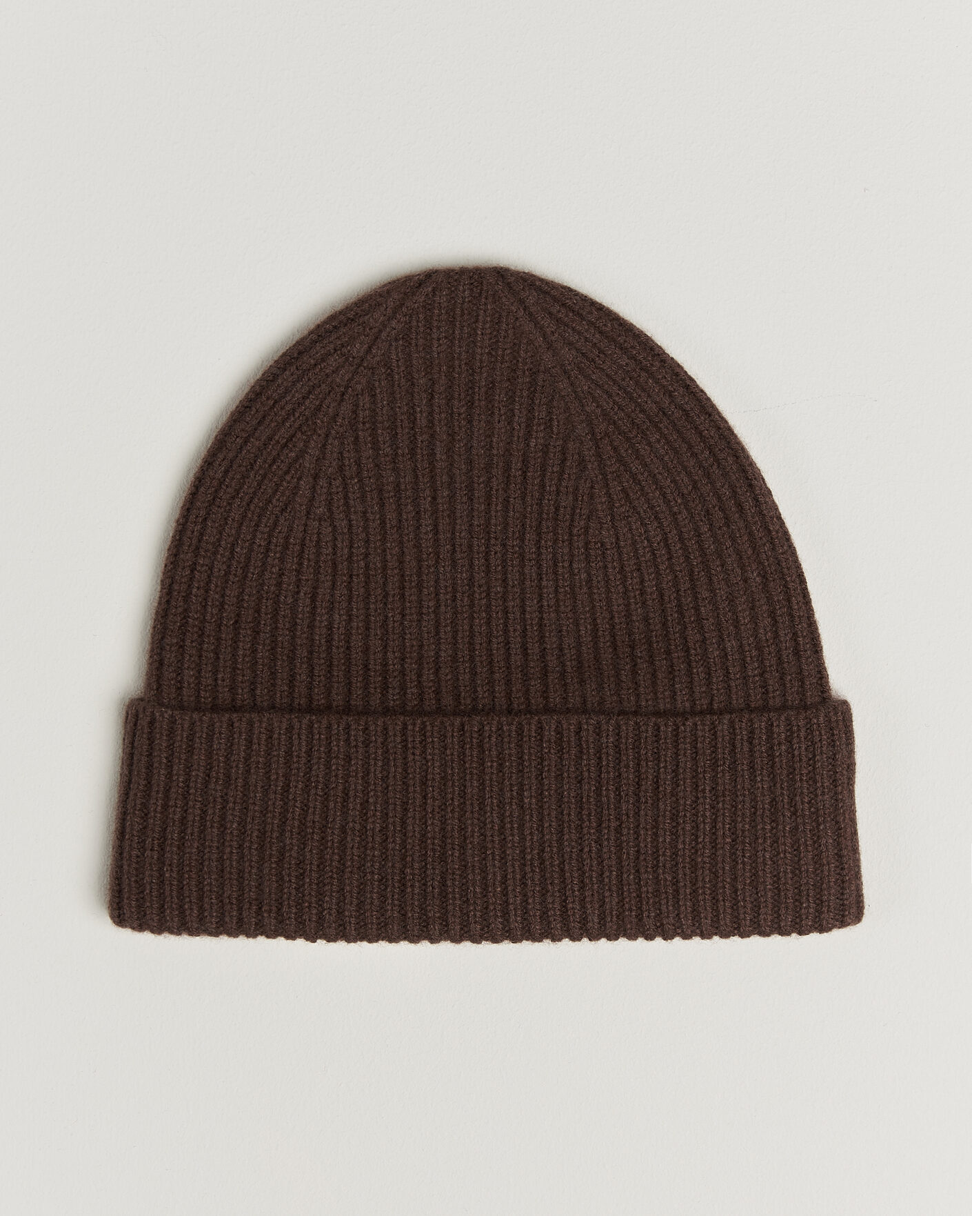Homme | Bonnets | Amanda Christensen | Rib Knitted Merino Wool Cap Brown