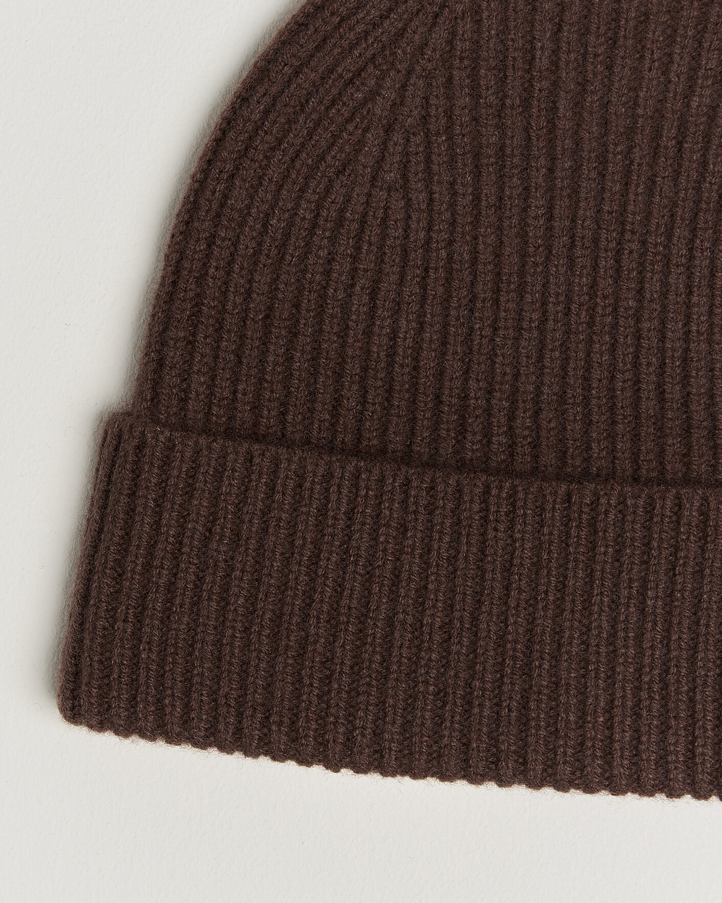 Homme | Bonnets | Amanda Christensen | Rib Knitted Merino Wool Cap Brown