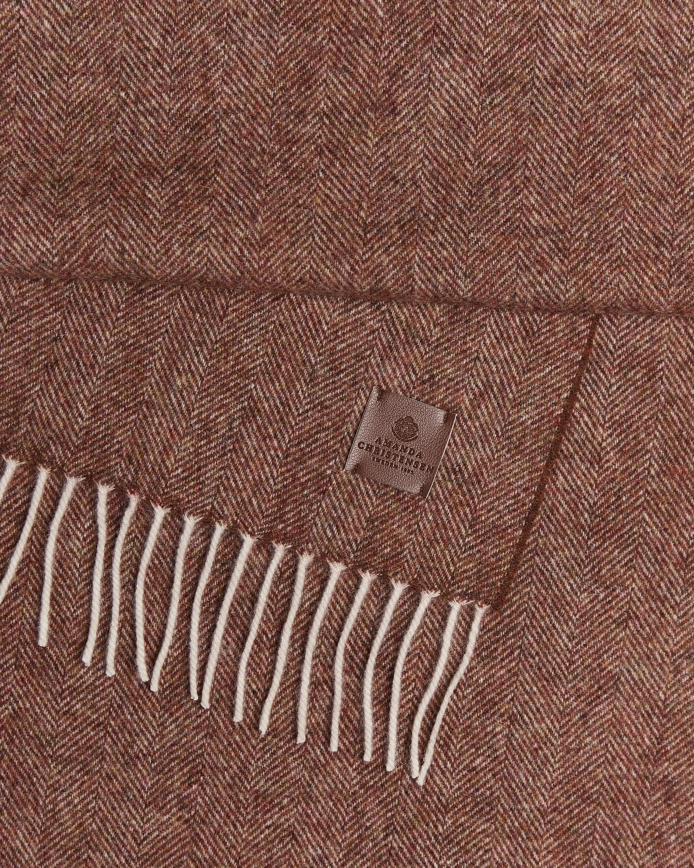 Homme | Écharpes | Amanda Christensen | Wool Herringbone Scarf Rust